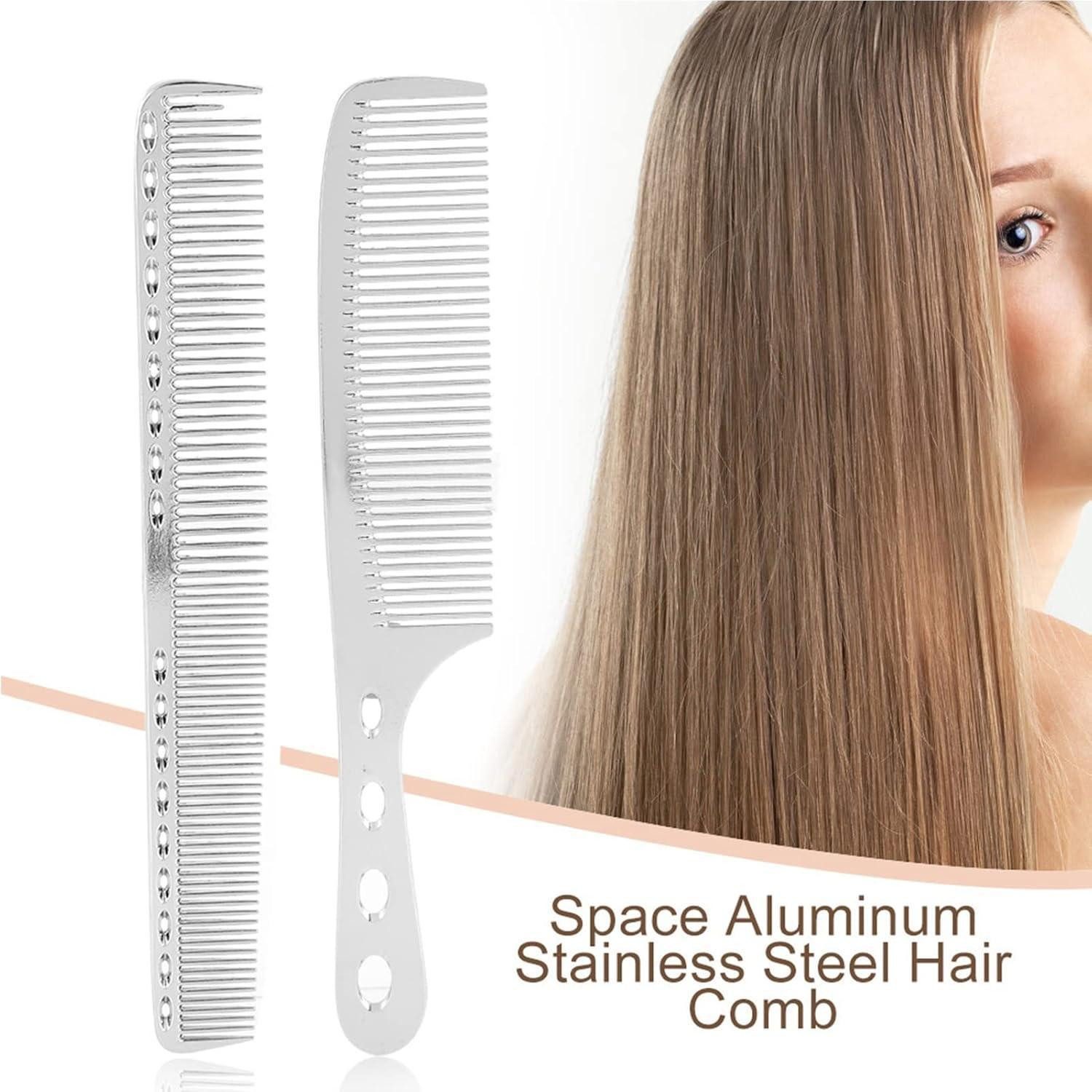 LuxusKollektion Schneidekamm Aluminium Metall HaarKamm Set für Haarstyling & Schneiden