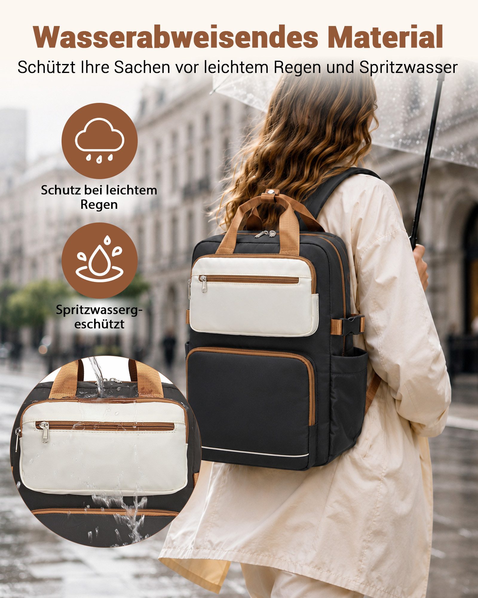 KONO Rucksack Ryanair Handgepäck 40x30x20 cm–20L Reiserucksack mit Laptopfach – Bild 4 von 5