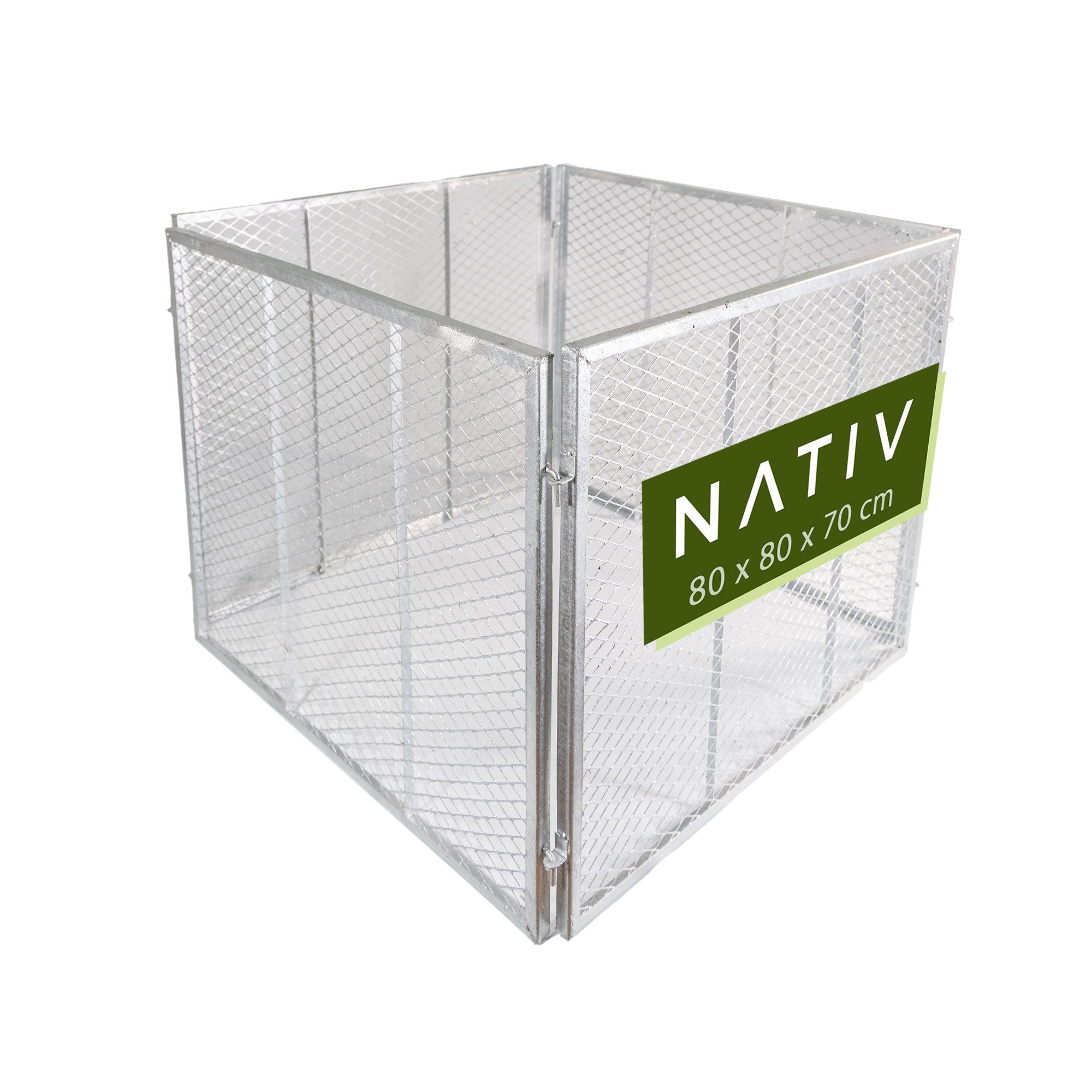 NATIV Komposter Metall, stabiler Komposter für eigenen Bio-Kompost, BxTxH: 85x85x70 cm, 448 l, mit Stecksystem