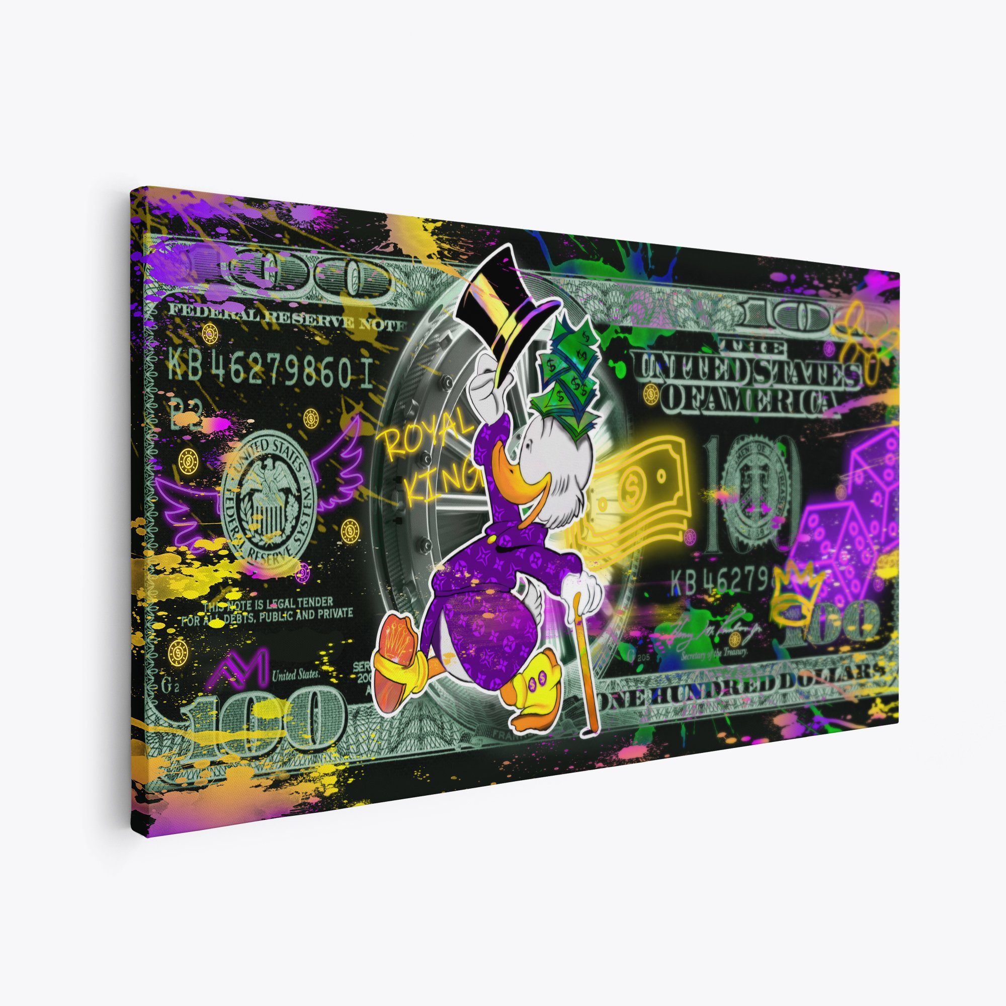 ArtMind XXL-Wandbild ROYAL KING - BLACK EDITION, Premium Wandbilder als gerahmte Leinwand