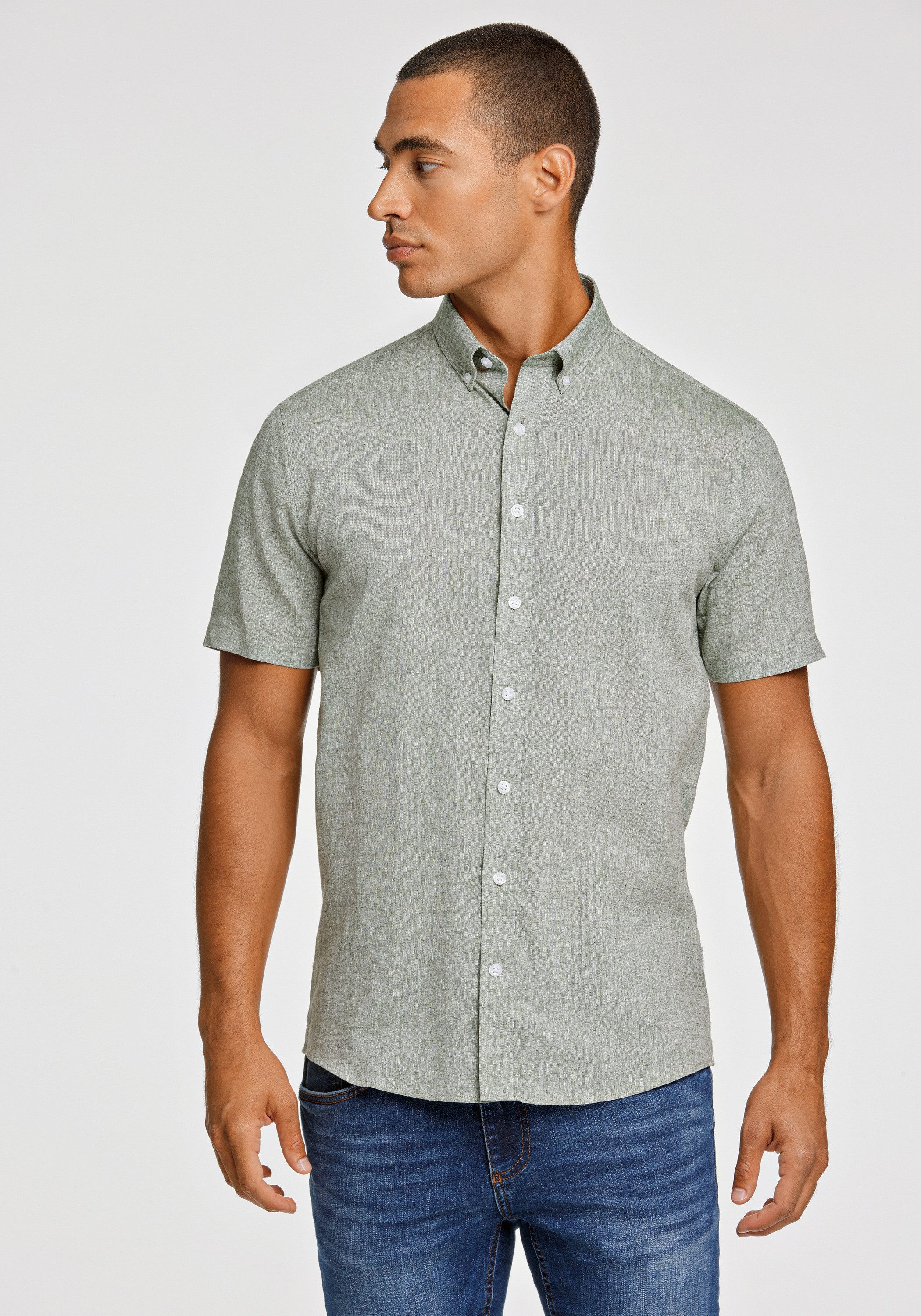LINDBERGH Leinenhemd Leinenhemd (Kurzarm) Relaxed Fit