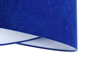 Licht-Erlebnisse Pendelleuchte MADAN, ohne Leuchtmittel, Weiß Kobaltblau E27 D: 50 cm Stoff Metall Modern Wohnzimmer