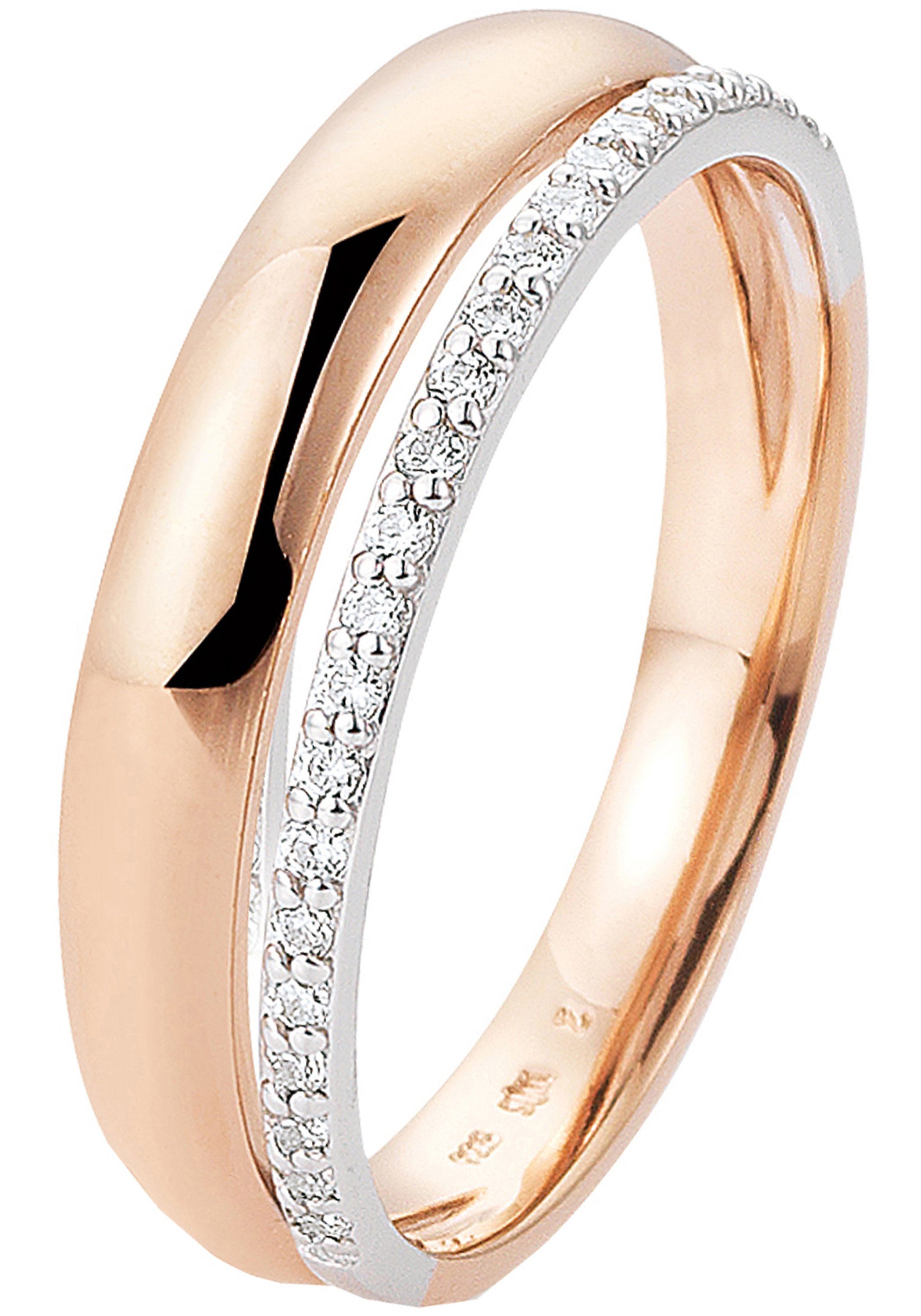 JOBO Fingerring, 585 Roségold bicolor m...
