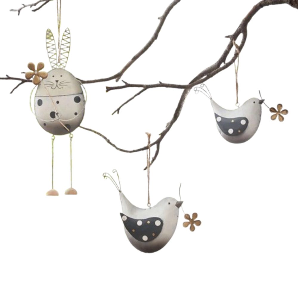 Home-trends24.de Вешалки для украшений Hase Blume Vogel Вешалки для украшений Osterdeko Strauchdeko Zweig Frühlingsdeko