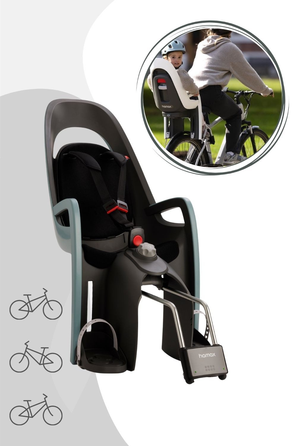 Hamax Fahrradkindersitz Hamax Caress mit abschließbare Rahmenbefestigung