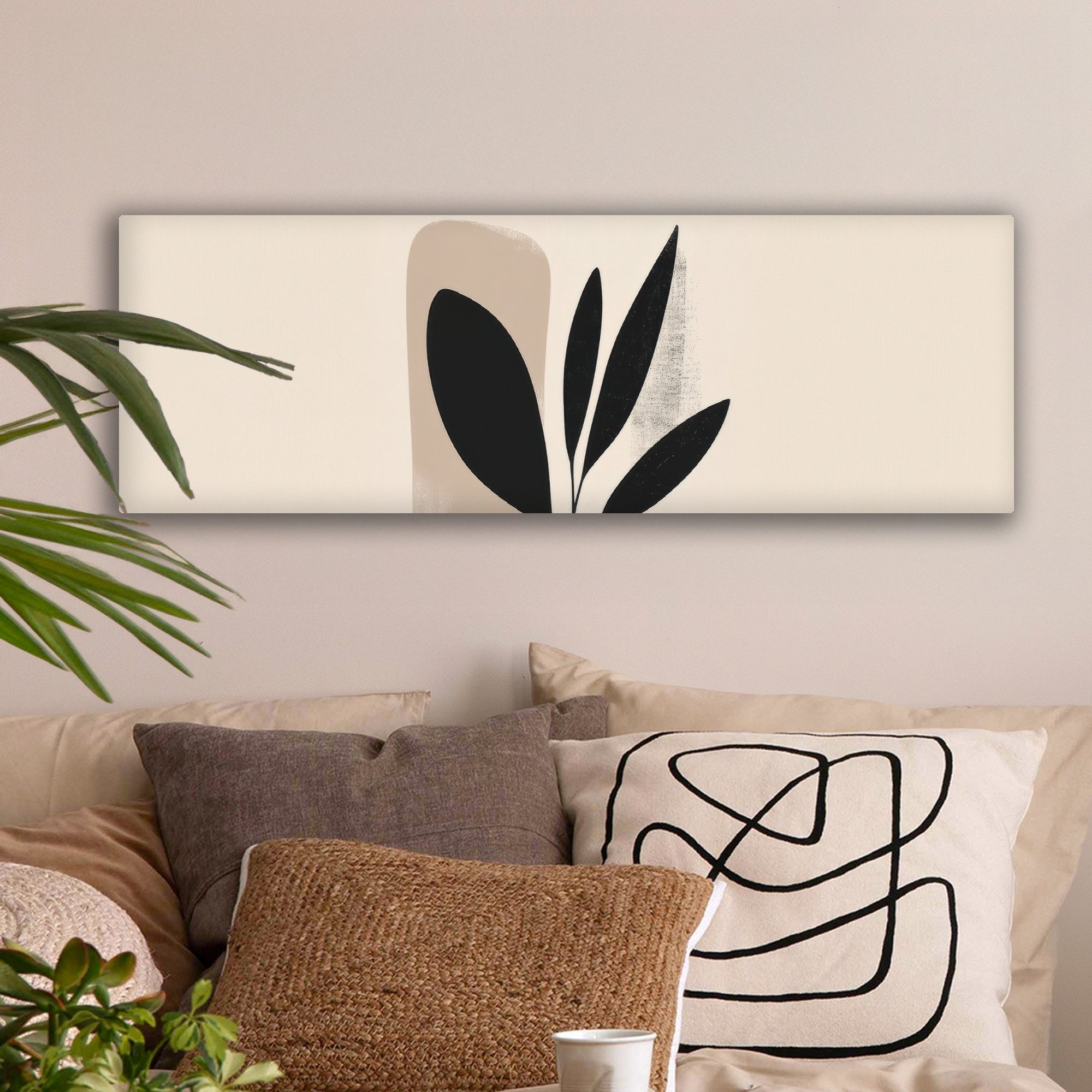 OneMillionCanvasses® Leinwandbild Panorama Pflanze - Beige - Japanisch, Fot günstig online kaufen