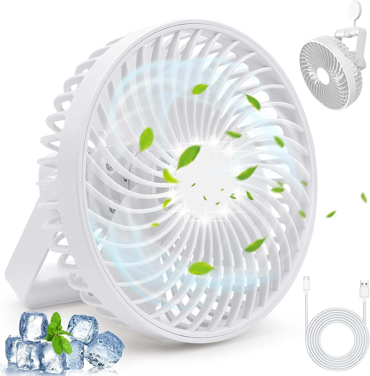 COZII Tischventilator Kompakter Ventilator mit LED Licht Festival Büro Outd günstig online kaufen