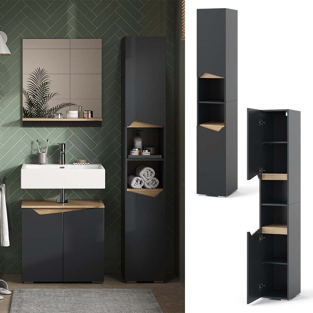 Vicco Hochschrank Marelle, Anthrazit/Anthrazit, 30 x günstig online kaufen