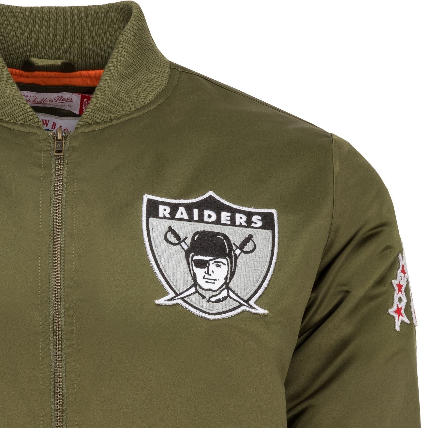 Mitchell & Ness Bomberjacke Las Vegas Satin Raiders PATCHES