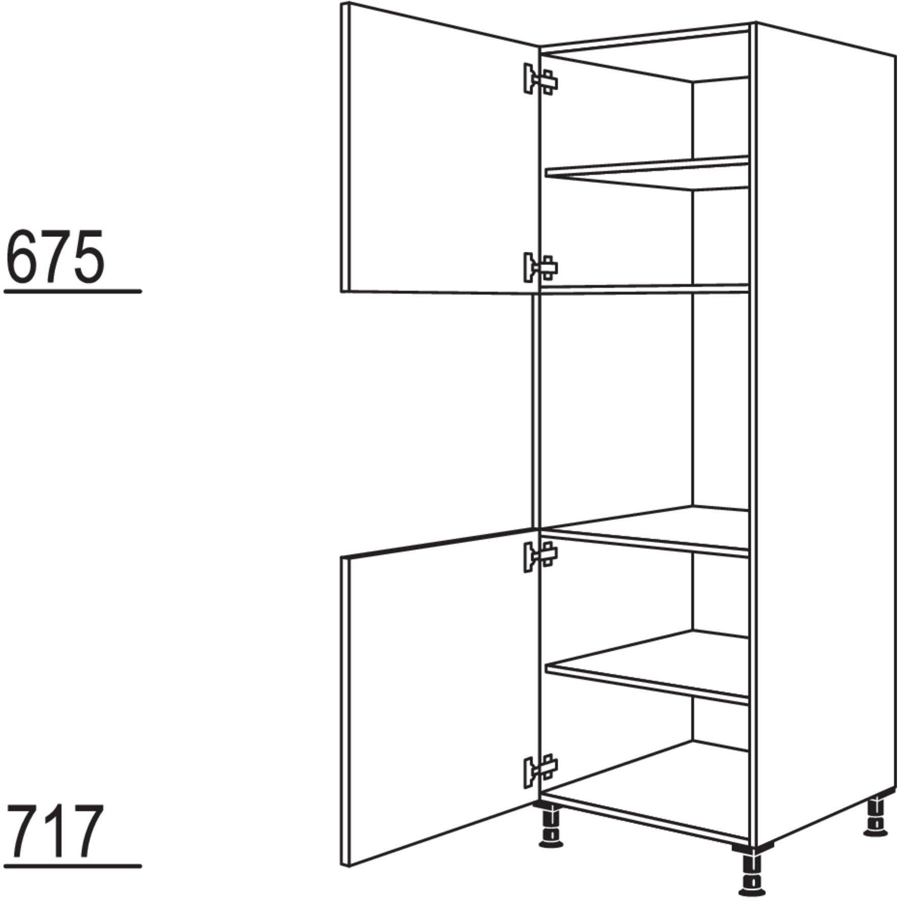 nobilia® Backofenumbauschrank GO-1 Metallgriff Schwarz 726, hochwertig + komplett vormontiert
