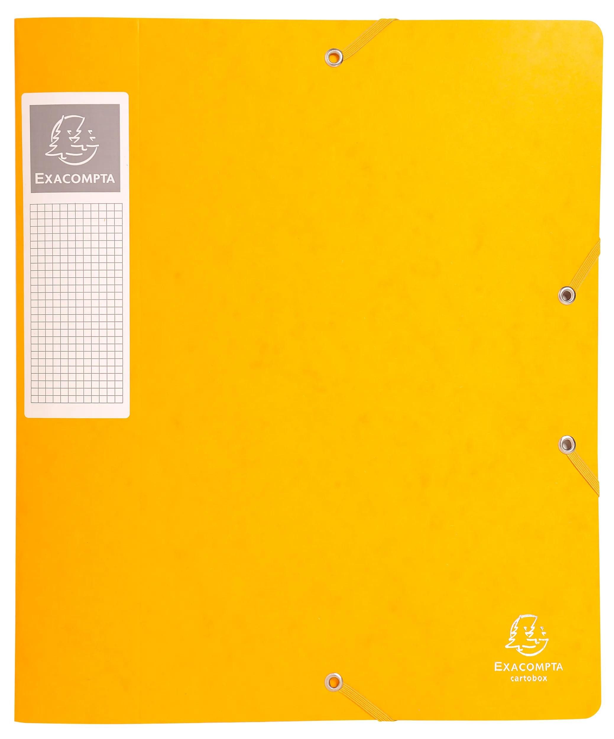 Archivcontainer 10x Archivbox Rücken 60mm Karton + 3 Klappen Gummizug A4 Gelb 16006H
