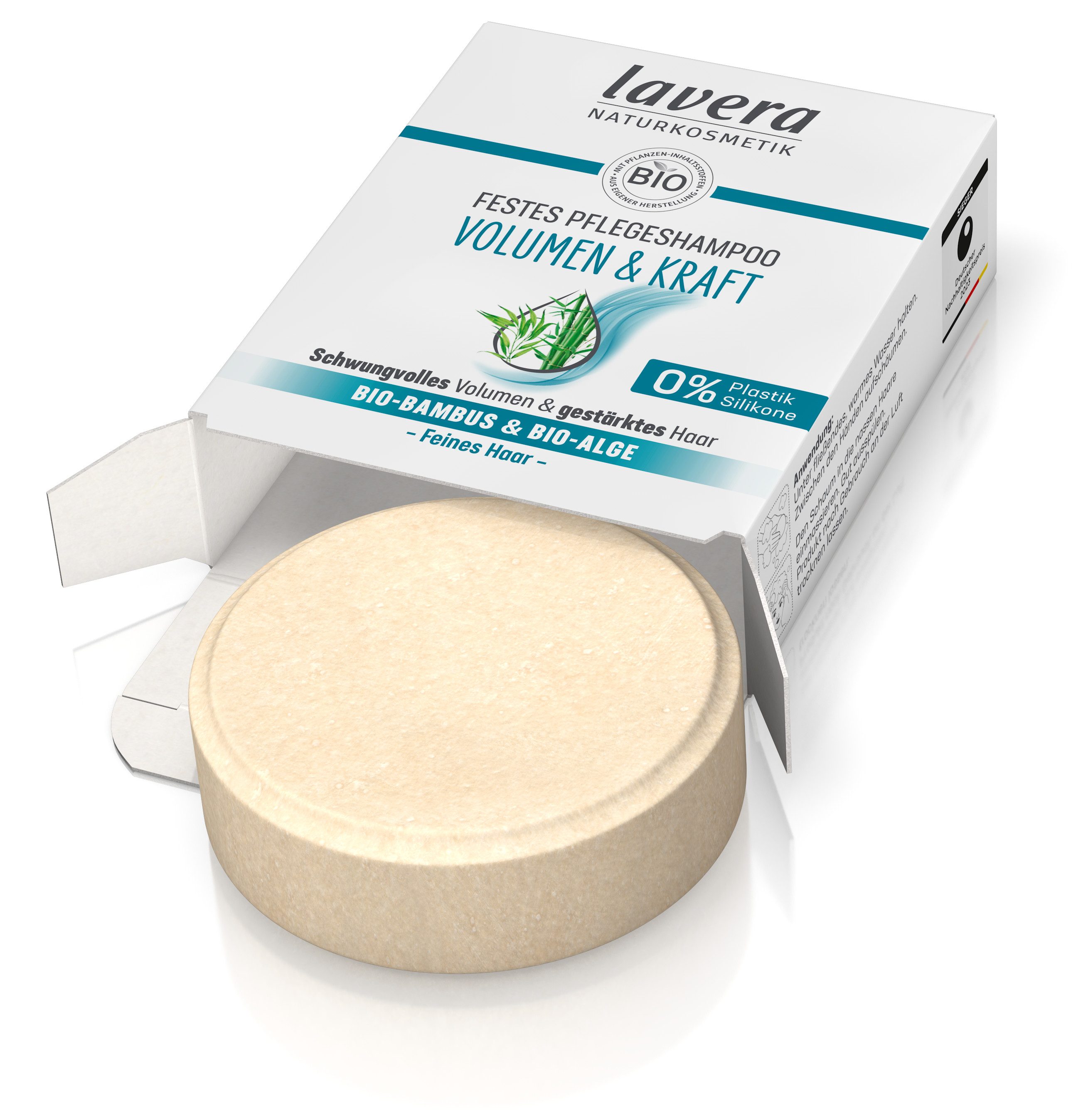 lavera Festes Haarshampoo Festes Pflegeshampoo Volumen & Kraft