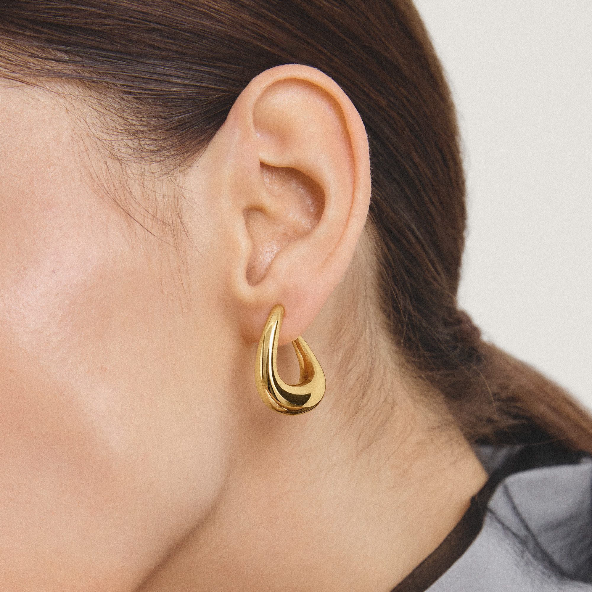 THOMAS SABO Paar Creolen Geschwungene Creolen gelbgoldfarben