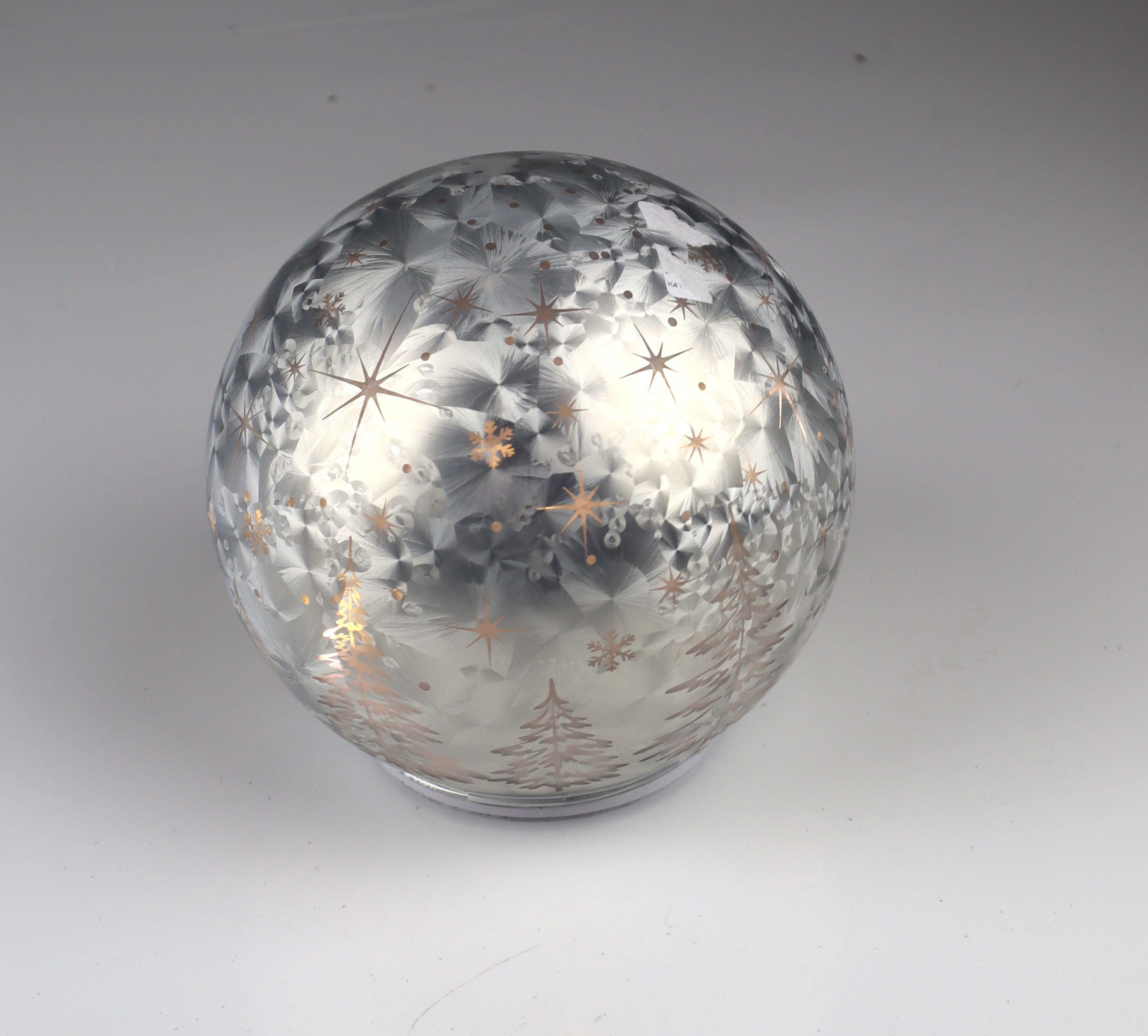AM Design LED Dekoobjekt Glaskugel Baummotiv drehend, LED fest integriert, Ø: 12 cm