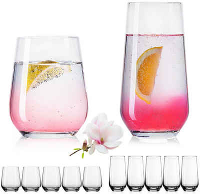 IMPERIAL glass Glas »Trinkgläser«, Glas, 450ml & 520ml Set 12-Teilig Getränkeglas Wassergläser Saftgläser Whiskeyglas Longdrinkgläser