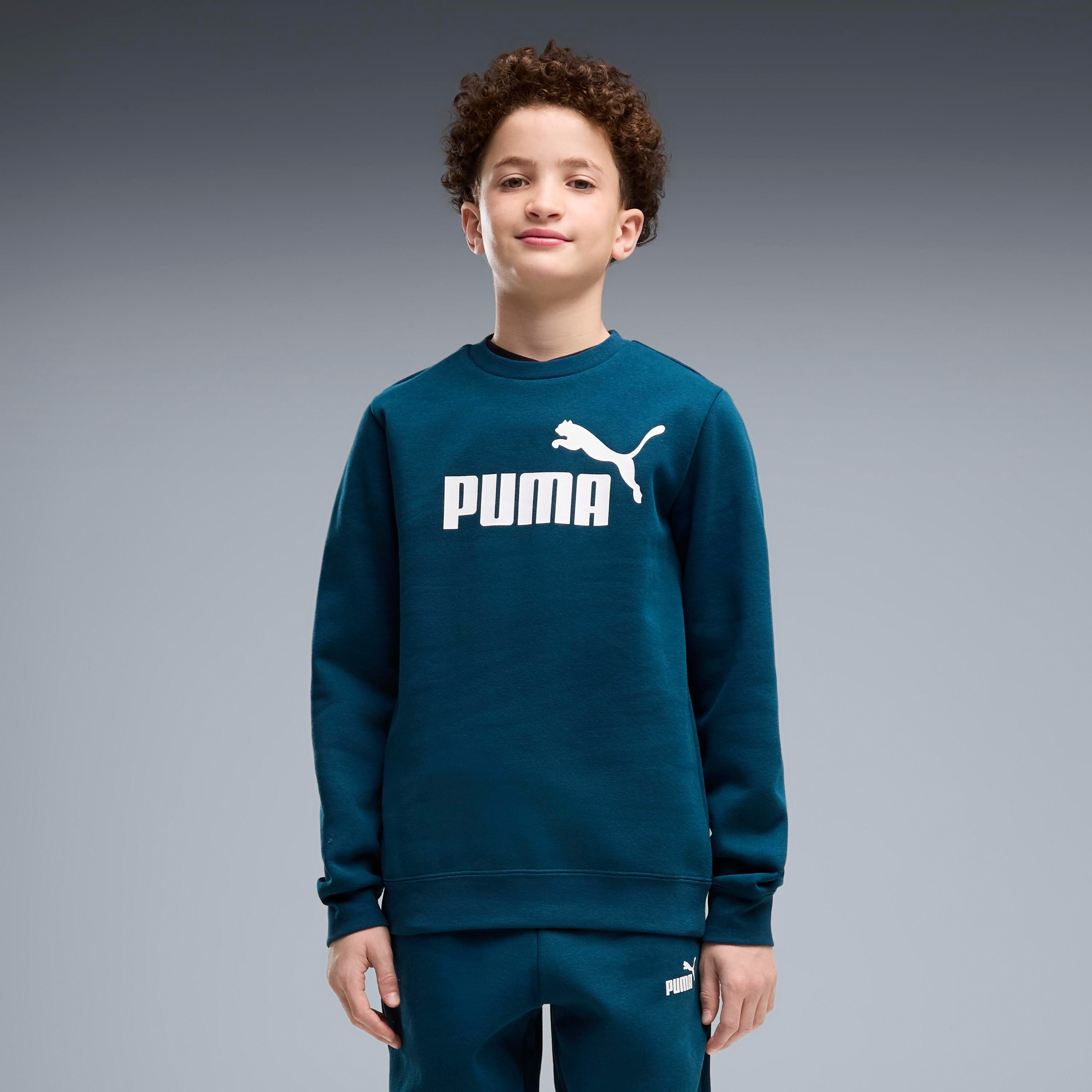PUMA Trainingsanzug ESS NO1 LOGO CREW SWEAT SUIT FL B (2-tlg), zweiteilig, entspannte Passform, ohne Kapuze – Bild 3 von 5