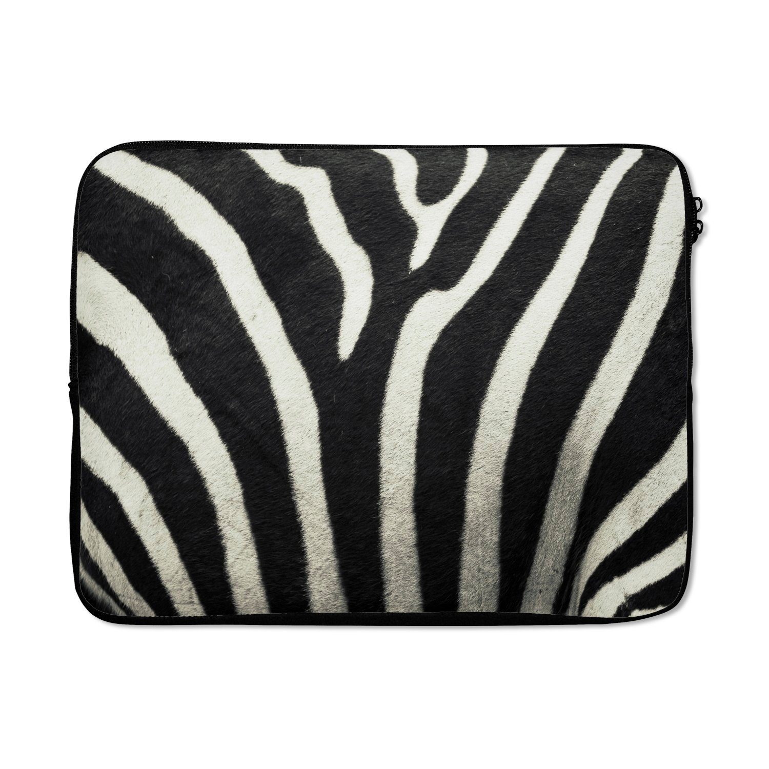 MuchoWow Laptop-Hülle Tiermuster - Zebra - Schwarz - Weiß 15 Zoll, Schutzhülle für Laptop, Schutz gegen Kratzern, Laptoptasche