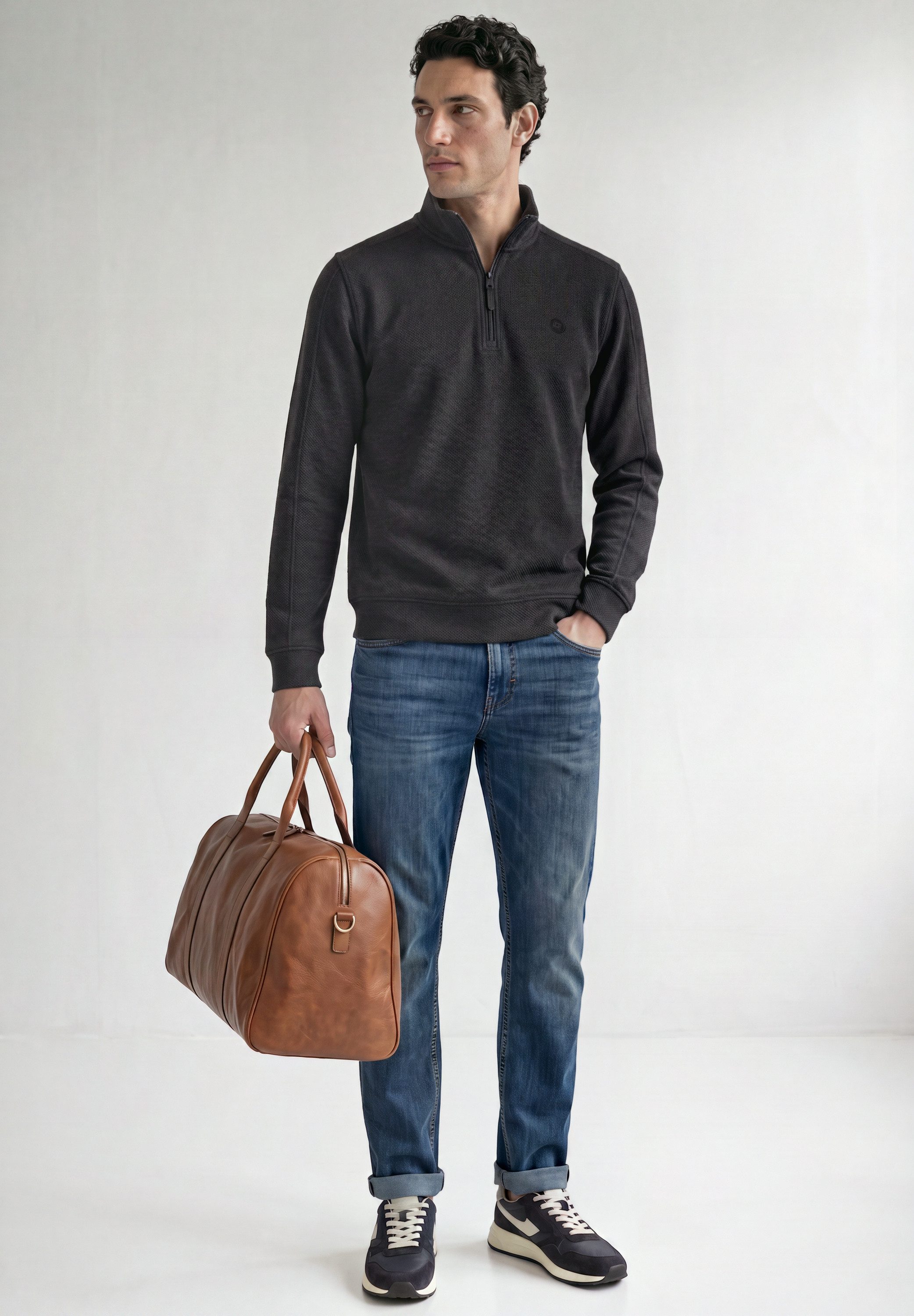 STREET ONE MEN Sweatshirt mit Stehkragen – Bild 3 von 5