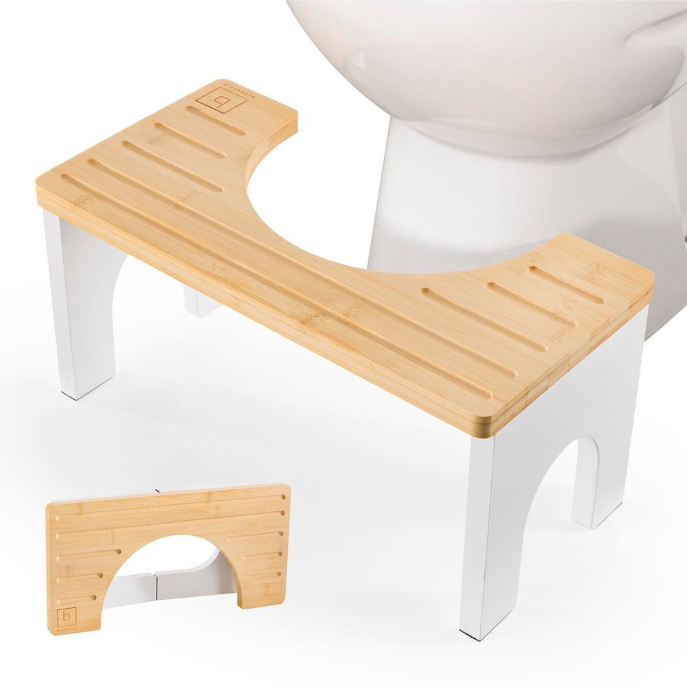 Benkstein Fußhocker Bambus Toilettenhocker Erwachsene, WC Hocker Toilette T günstig online kaufen
