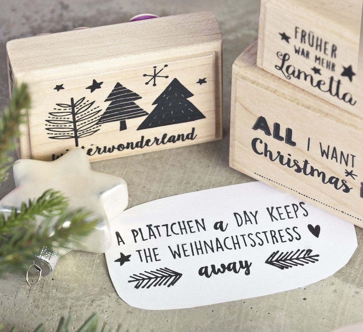 Heyda Stempel Motivstempel 'A Plätzchen a 'Day keep..' 7,5x3cm