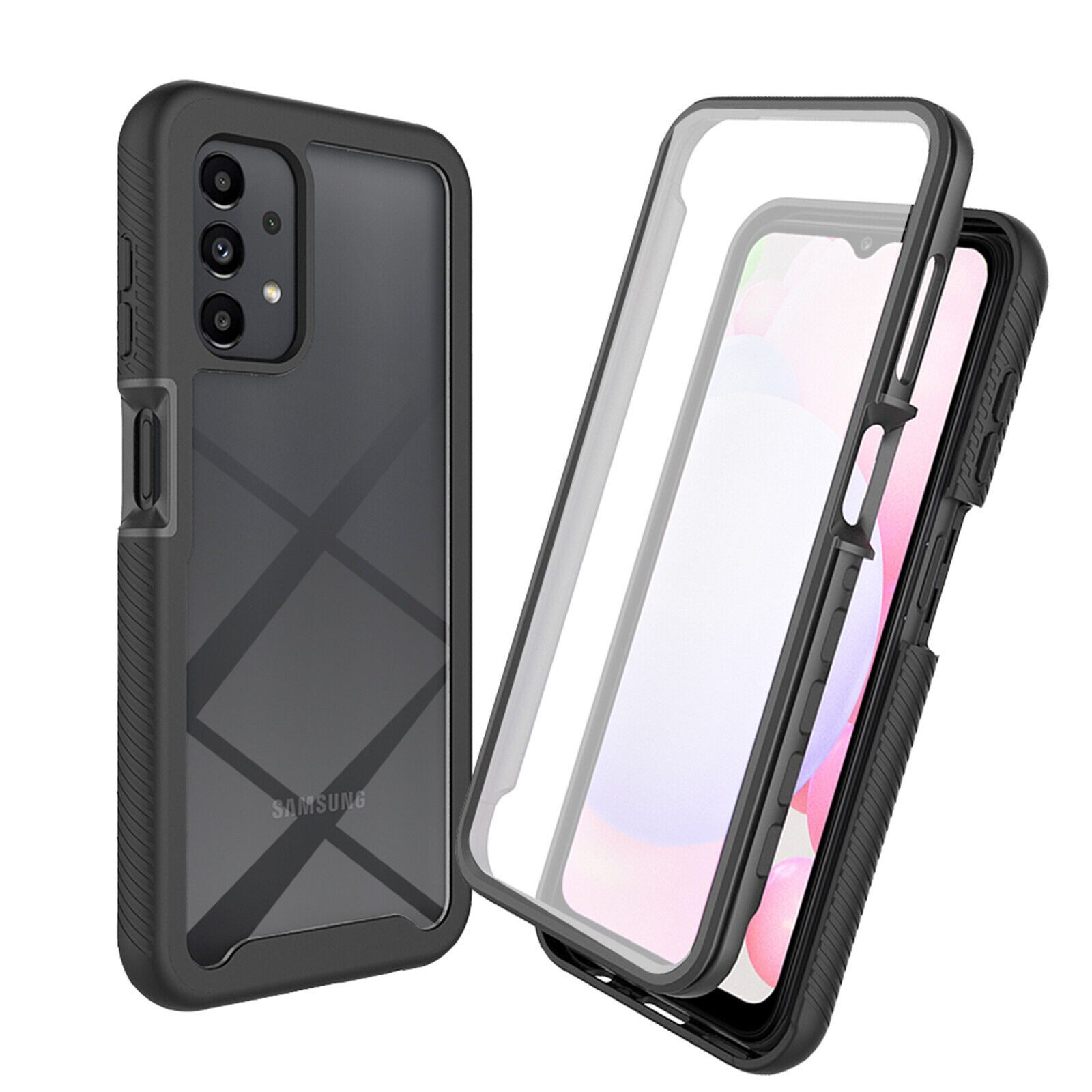 betterfon Handyhülle für Samsung Galaxy A13 4G / 5G / A04s TPU Case mit 360° Rundumschutz, 360 Grad Hülle mit Displayschutz und Fingerprint