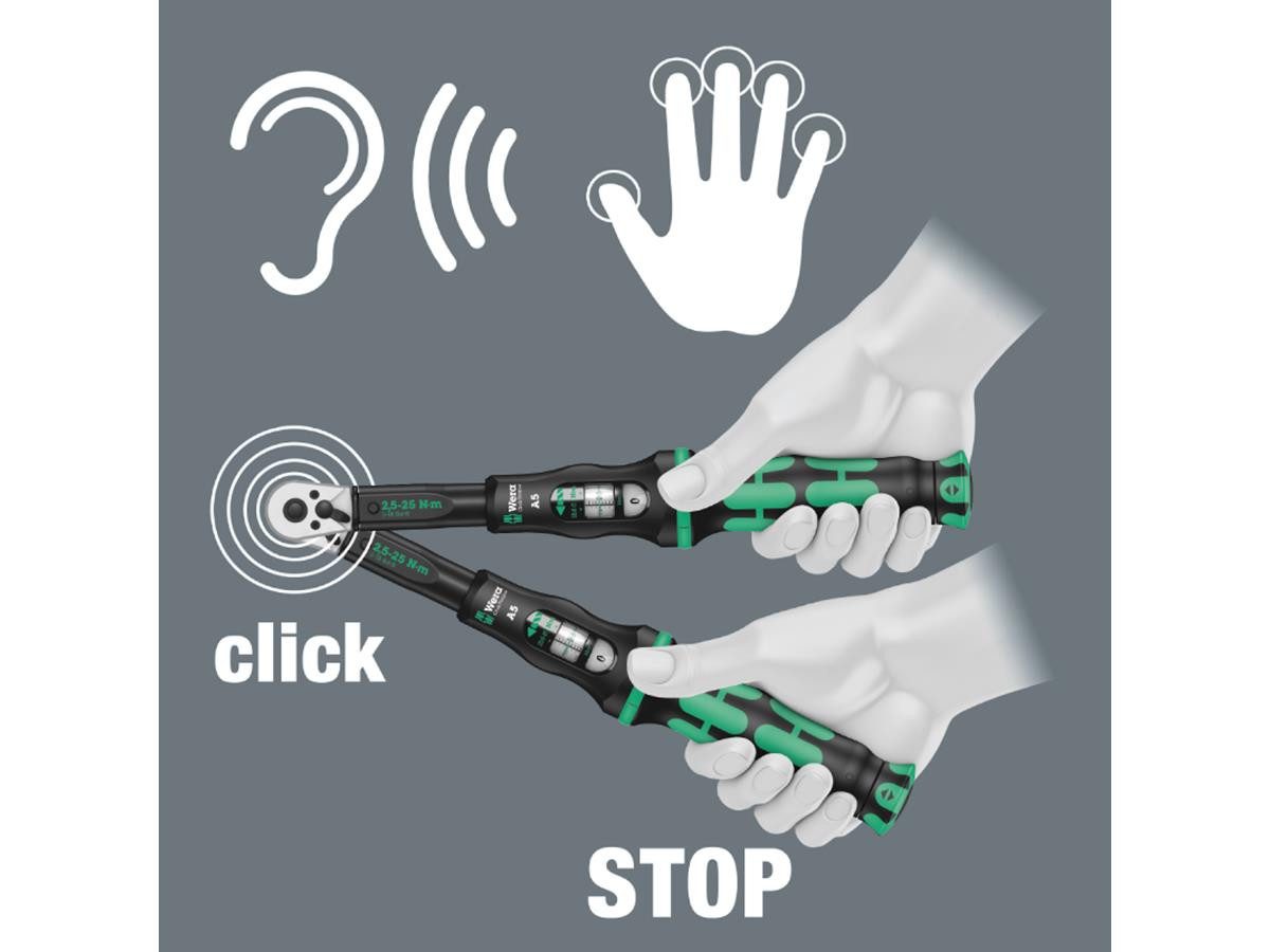 Wera Click-Torque C 5 torque wrench (1 pc), audibly and tangibly releases when torque is reached