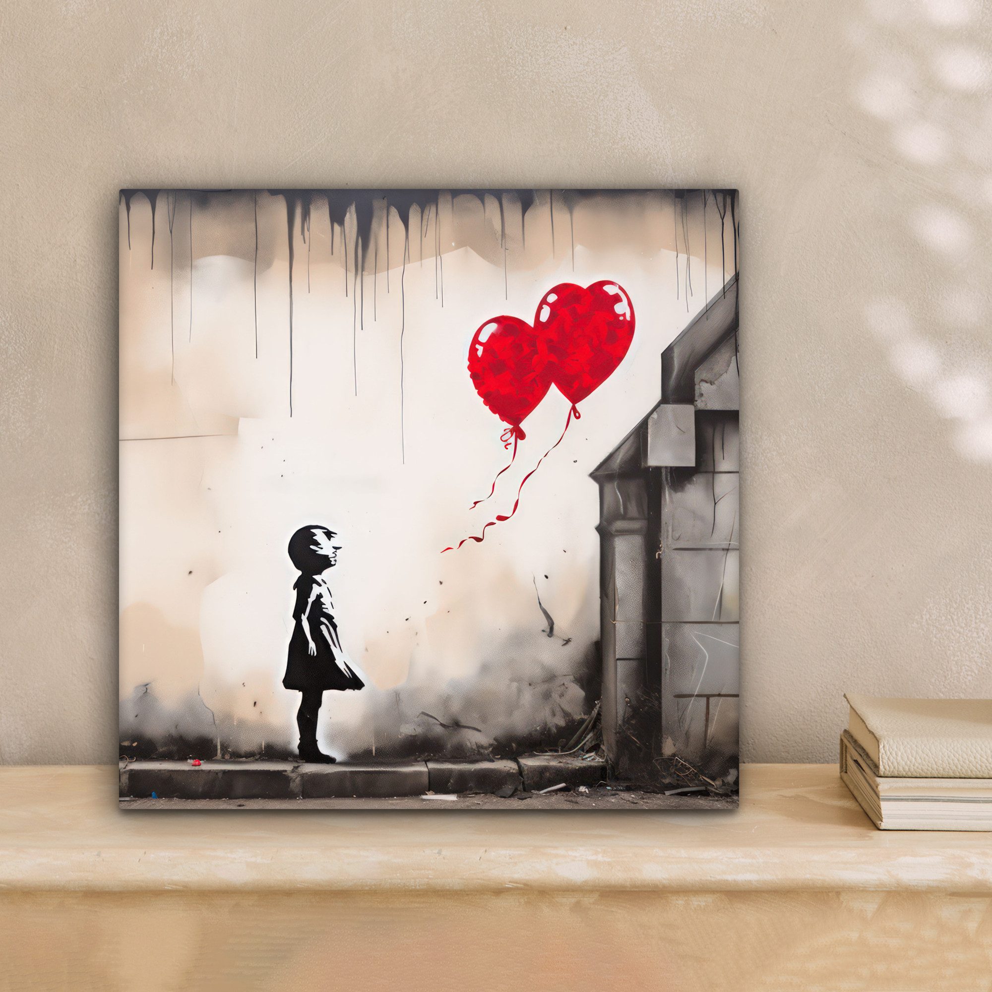 OneMillionCanvasses® Leinwandbild Kunst - Mädchen - Luftballons - Herz - Gr günstig online kaufen