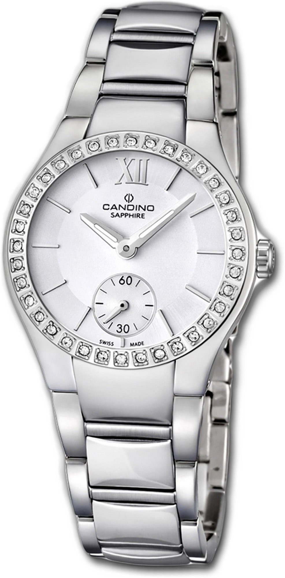 Candino Quarzuhr Candino Classic Edelstahl Damen Uhr, Damenuhr mit Edelstahlarmband, rundes Gehäuse, mittel (ca. 32mm), Luxu