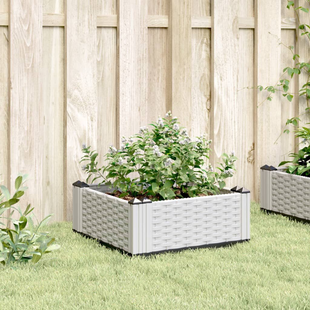 vidaXL Blumentopf Pflanzkasten mit Erdspießen Weiß günstig online kaufen