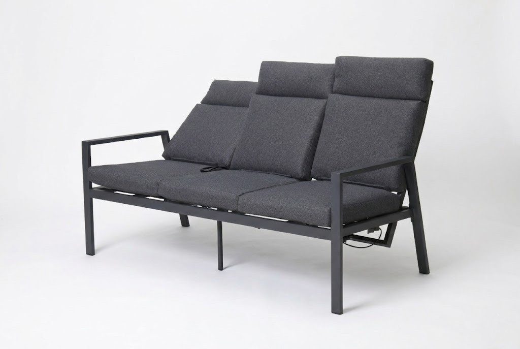 Gardissimo Gartenbank Turin 3-Sitzer Sitzbank wetterfest (Spar-Set, inkl. Kissen), Rückenlehnen stufenlos verstellbar