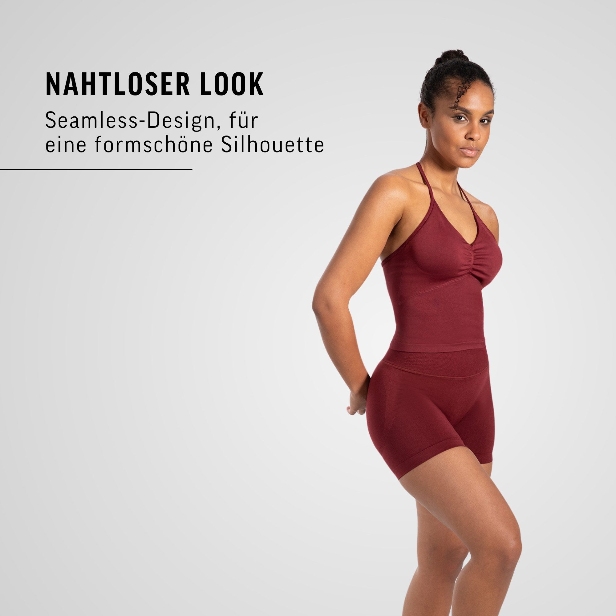 Smilodox Tanktop Malena, Crop Neckholder Sporttop, Ringdetails, Rückenfrei Tanktop nahtlos figurbetont, Sport Freizeit Yoga stylische Looks