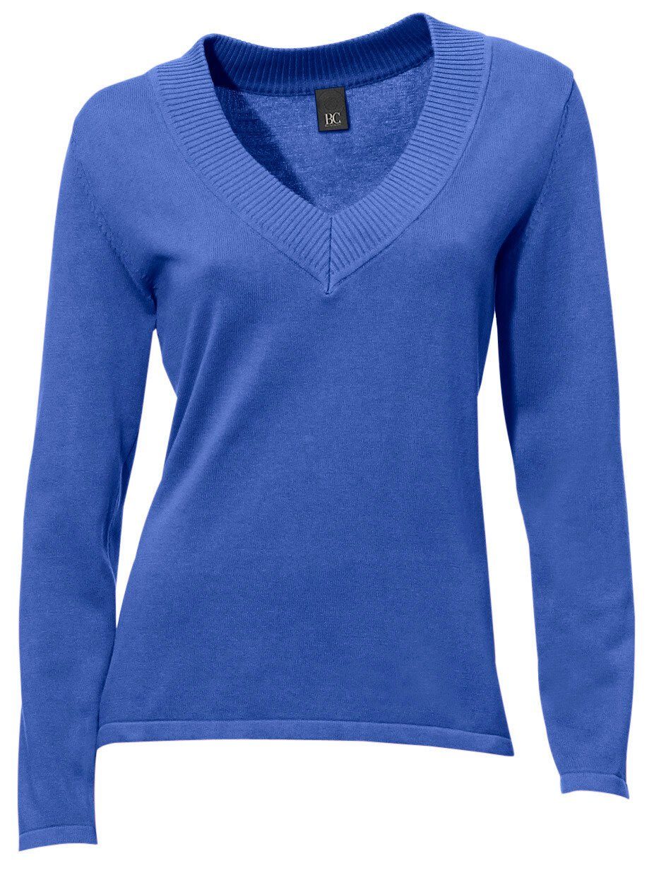 heine Strickpullover V-Pullover Langarm Feinstrick