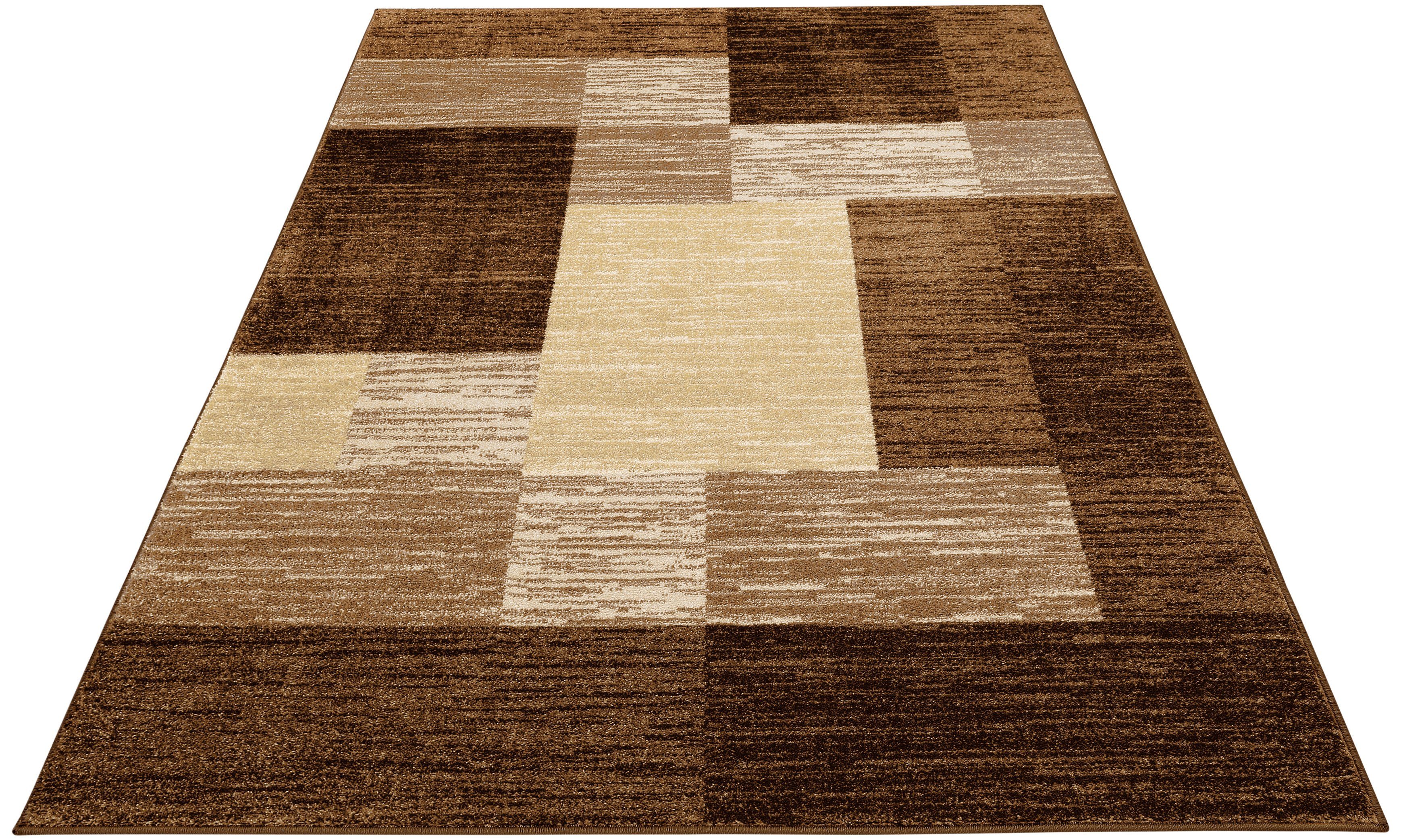 OTTO home Teppich Melvin, rechteckig, Höhe: 8 mm, schön weich, Kurzflor Teppich Karo-Muster, Wohnzimmer, Esszimmer