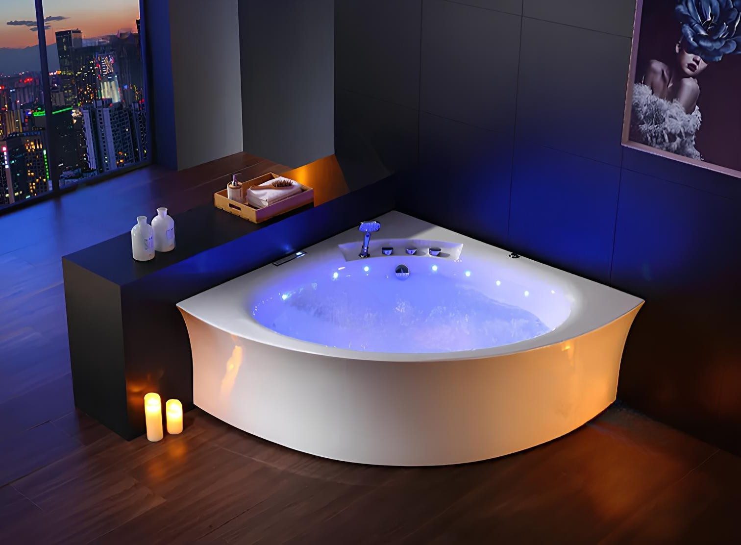 Xlmoebel Whirlpool-Badewanne XLMOEBEL Hydromassage Badewanne freistehend in Weiß, Made in Europa