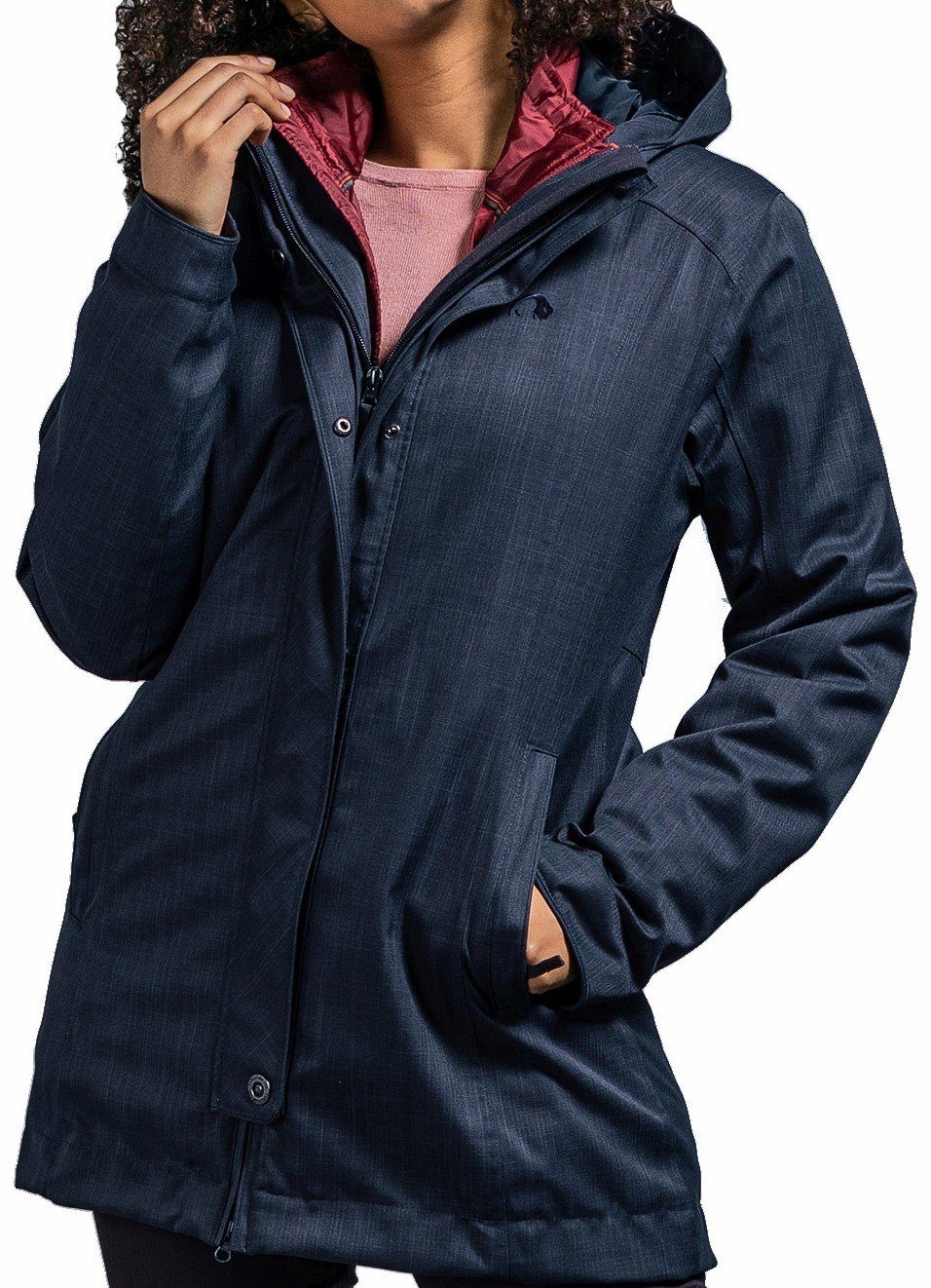 Womens grey blue TATONKA® Coat Doppeljacke Naika 3in1