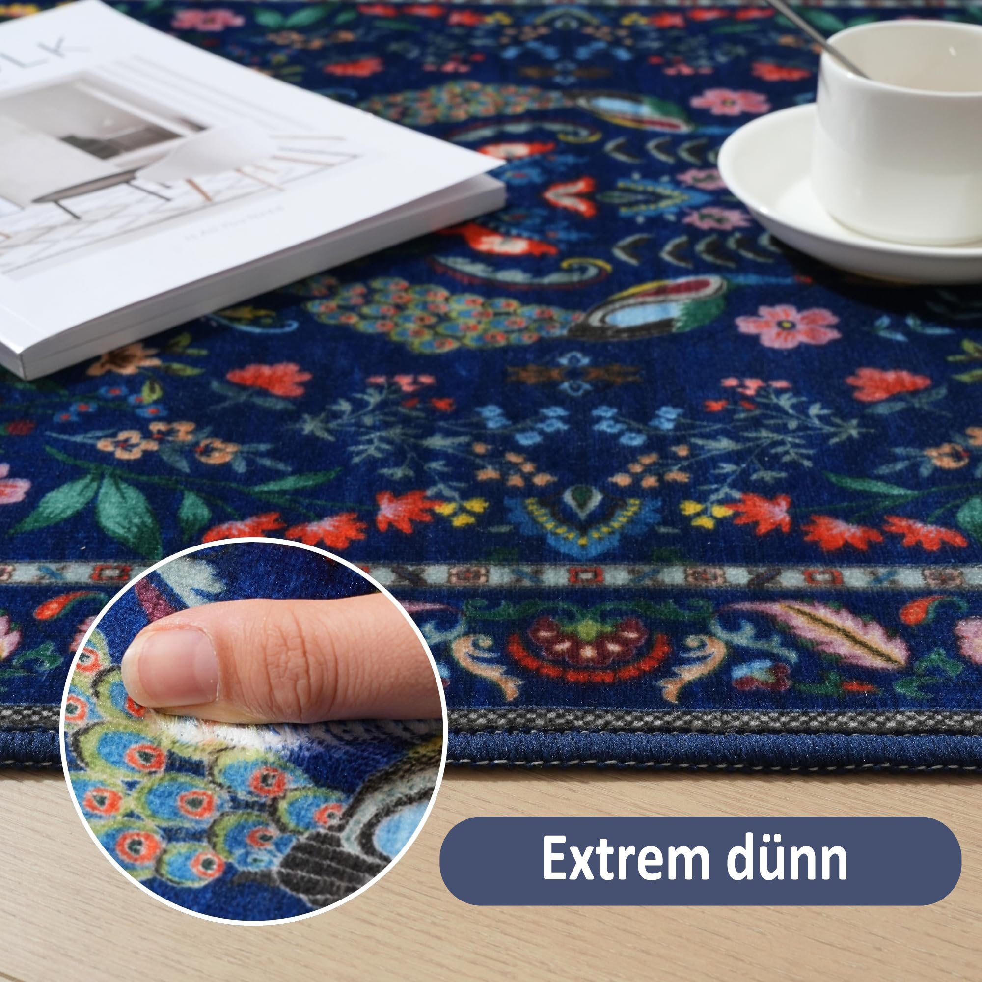 Agger Fußmatte Weiche Fußmatte mit Blumenmuster, Eingangstürmatte, geeignet für Flur, Eingangsbereich, Küche, Schlafzimmer und Badezimmer – Bild 2 von 5