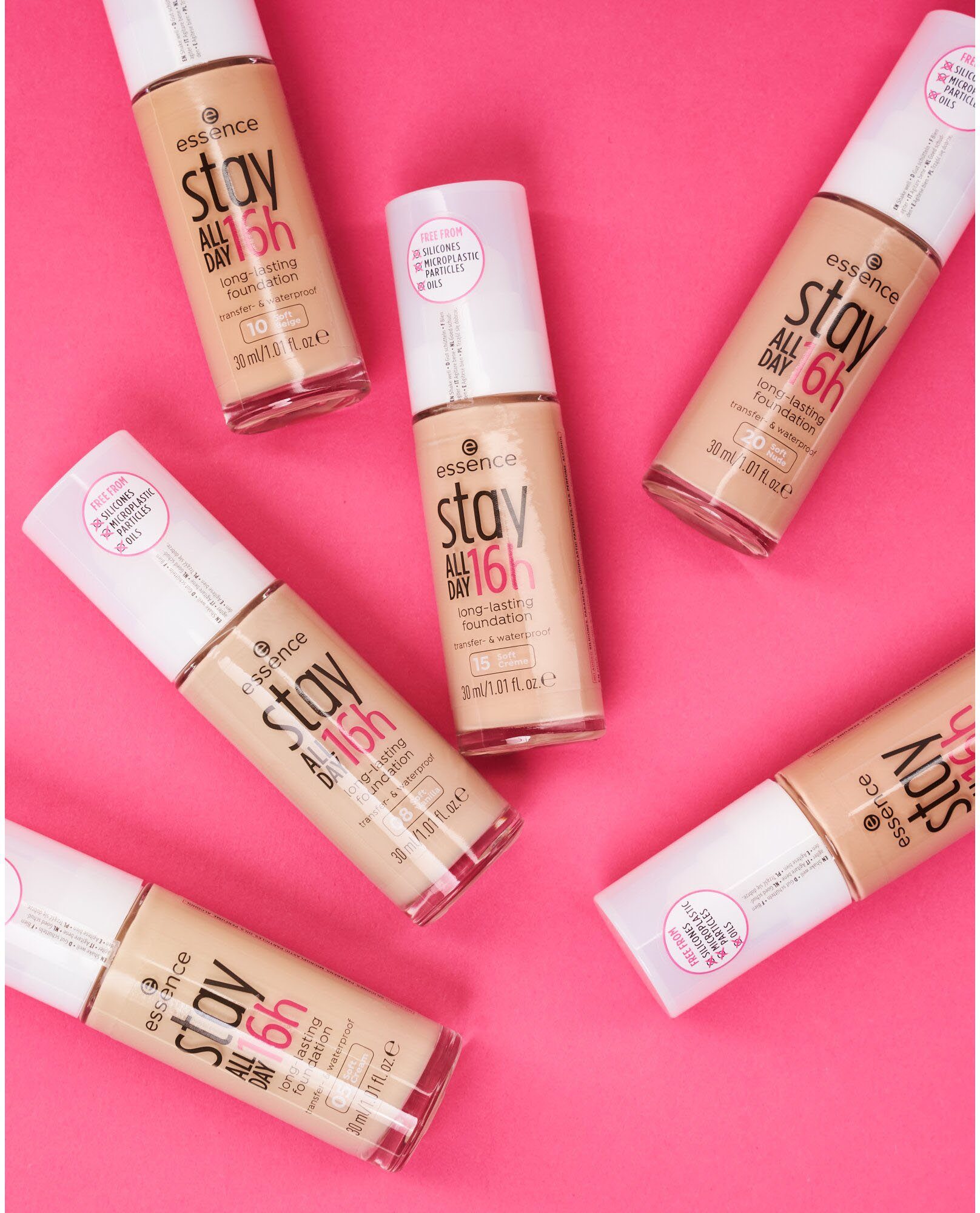 Essence Foundation stay 16h DAY long-lasting, Sand 3-tlg. ALL Soft