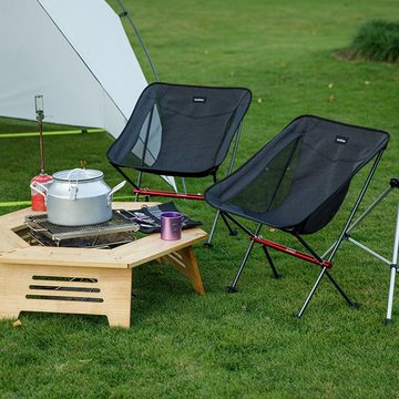 Naturehike Campingstuhl Ultraleichter Campingstuhl tragbar und faltbar, Zum Angeln, Picknick, Outdoor, Wandern, schwarz