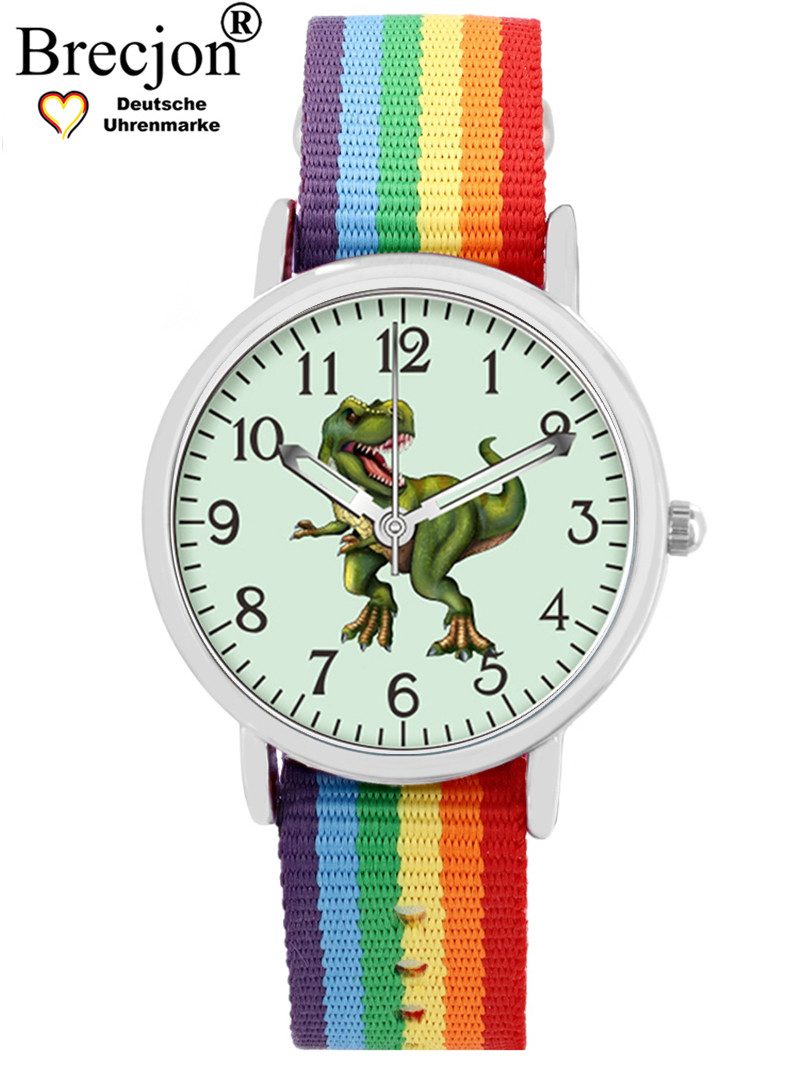 Brecjon Quarzuhr Kinder Armbanduhr Dino Glow Wechselarmband 5ATM, Mix und Match Design - kostenloser Versand