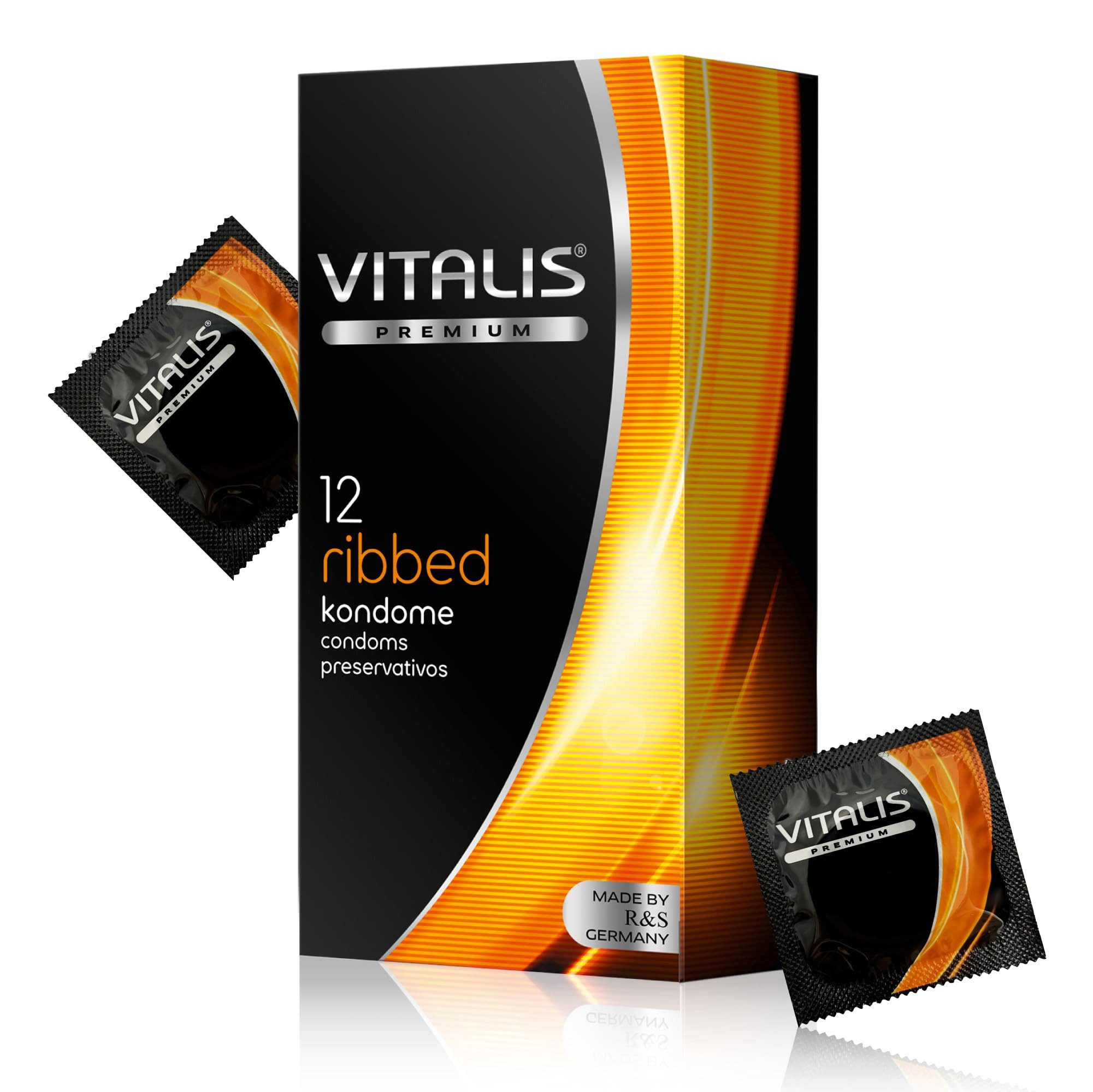 VITALIS Kondome Vitalis Premium Kondome, verschiedene Sorten & Größen, Gerippt