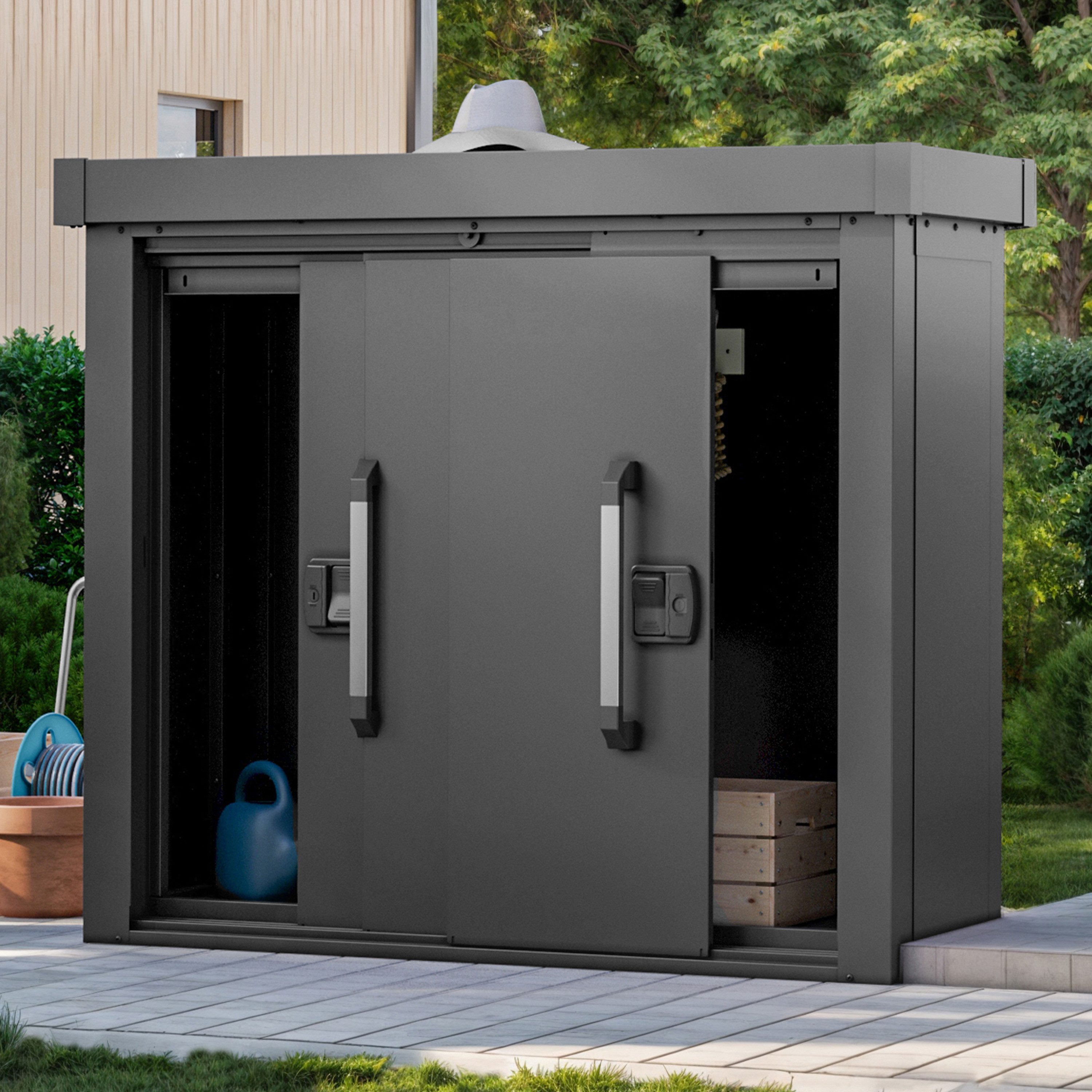 GFP Gerätehaus Gartenschrank Gerätehaus Geräteschuppen Leon, BxT: 135x55 cm, BxTxH 135x55x112 cm