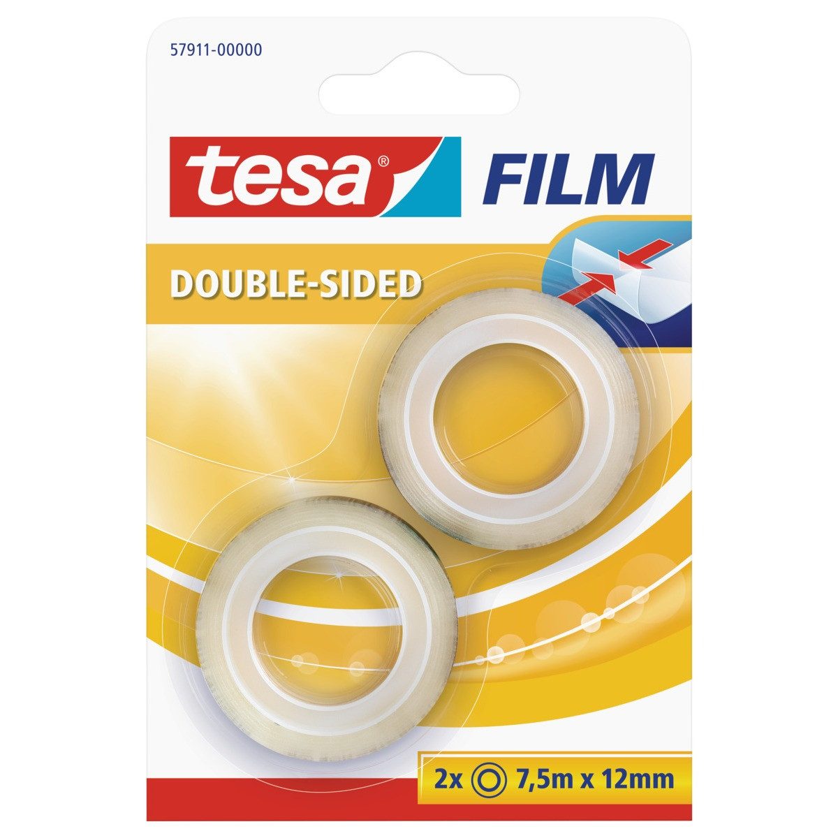 tesa Klebeband tesa Doppelseitiges Klebeband 12mmx7,5m 2 Stück