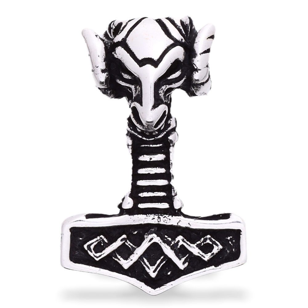 Kettenanhänger Widderhammer Schmuck Anhänger 925er Silber - Thorhammer - 38x22mm