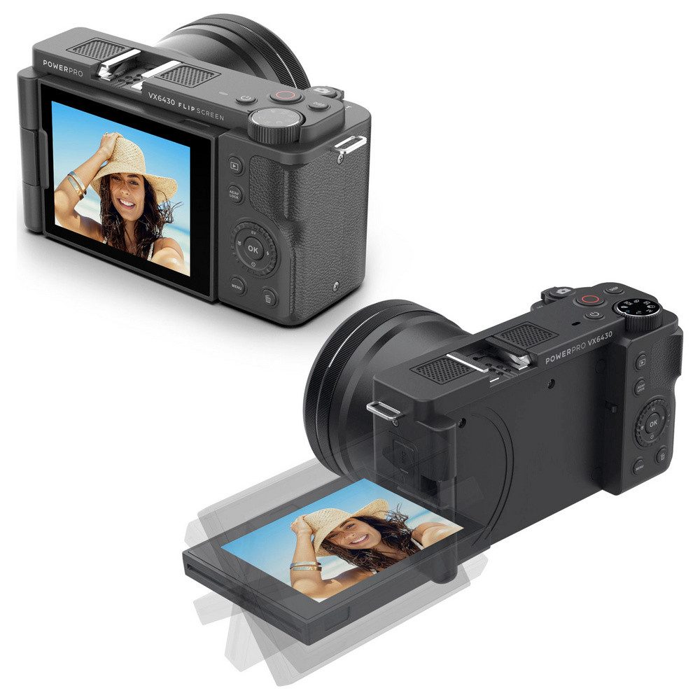 Easypix Easypix VX6430 Digitalkamera 64 Megapixel Opt. Zoom: 10 x Schwarz 4K- Kompaktkamera