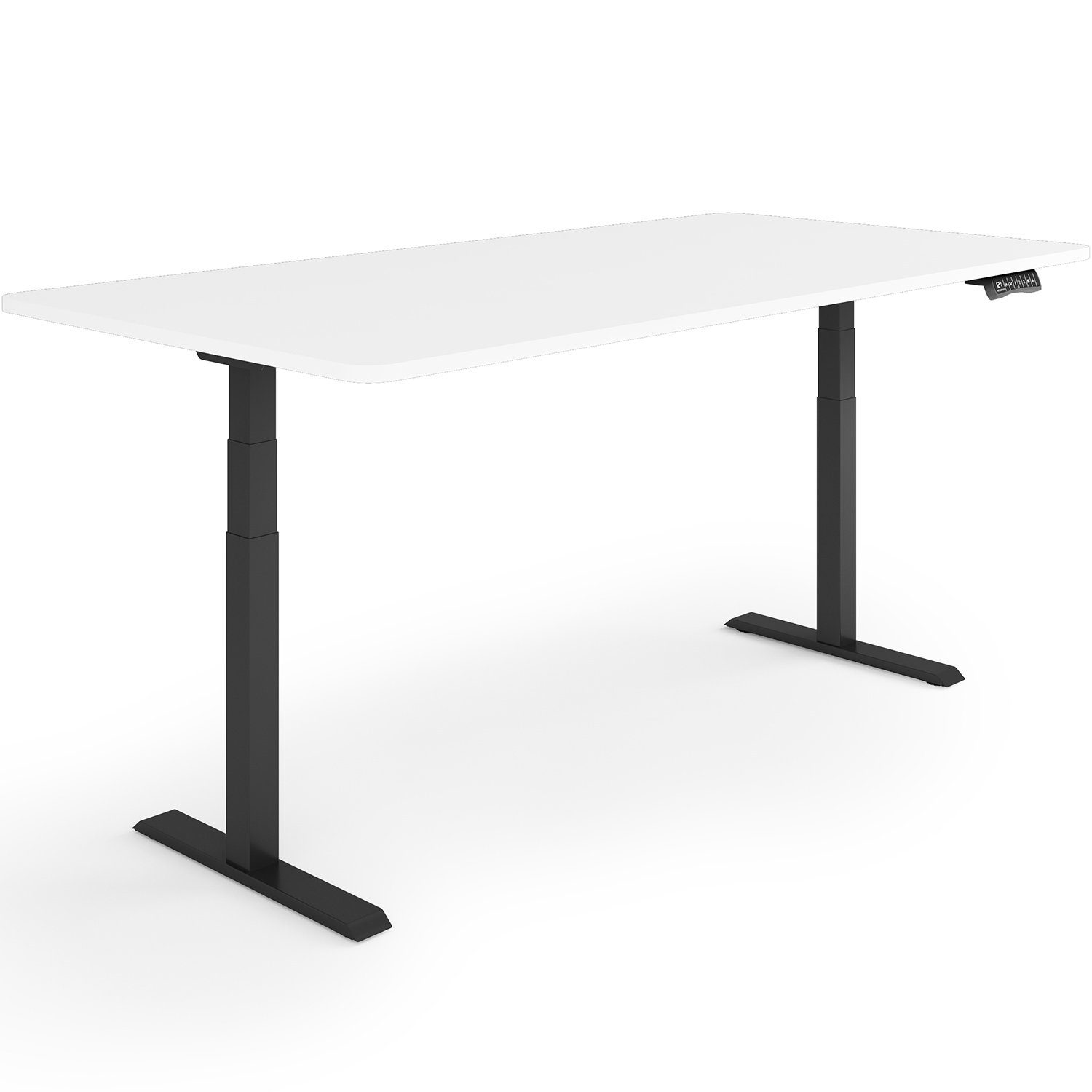 ESMART Schreibtisch ESMART Germany, Höhe: 60,5 - 125,5 cm Rahmen: Schwarz / Tischplatte: 160 x 80 cm Weiß