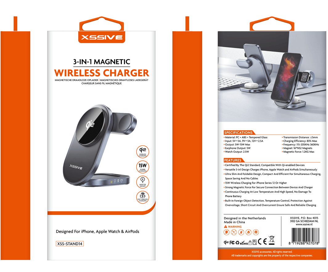 Xssive Xssive 3in1 Magnetic Wireless Charger XSS-STAND14 Ladestation