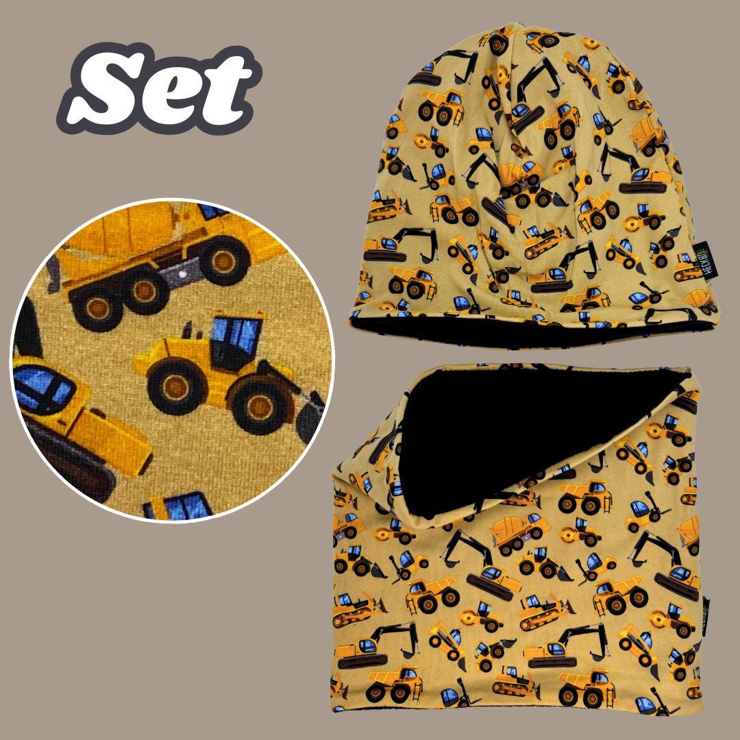 HECKBO Beanie HECKBO Kinder Mädchen Jungen Beanie Mütze & Loop-Schal Set – Bild 5 von 5