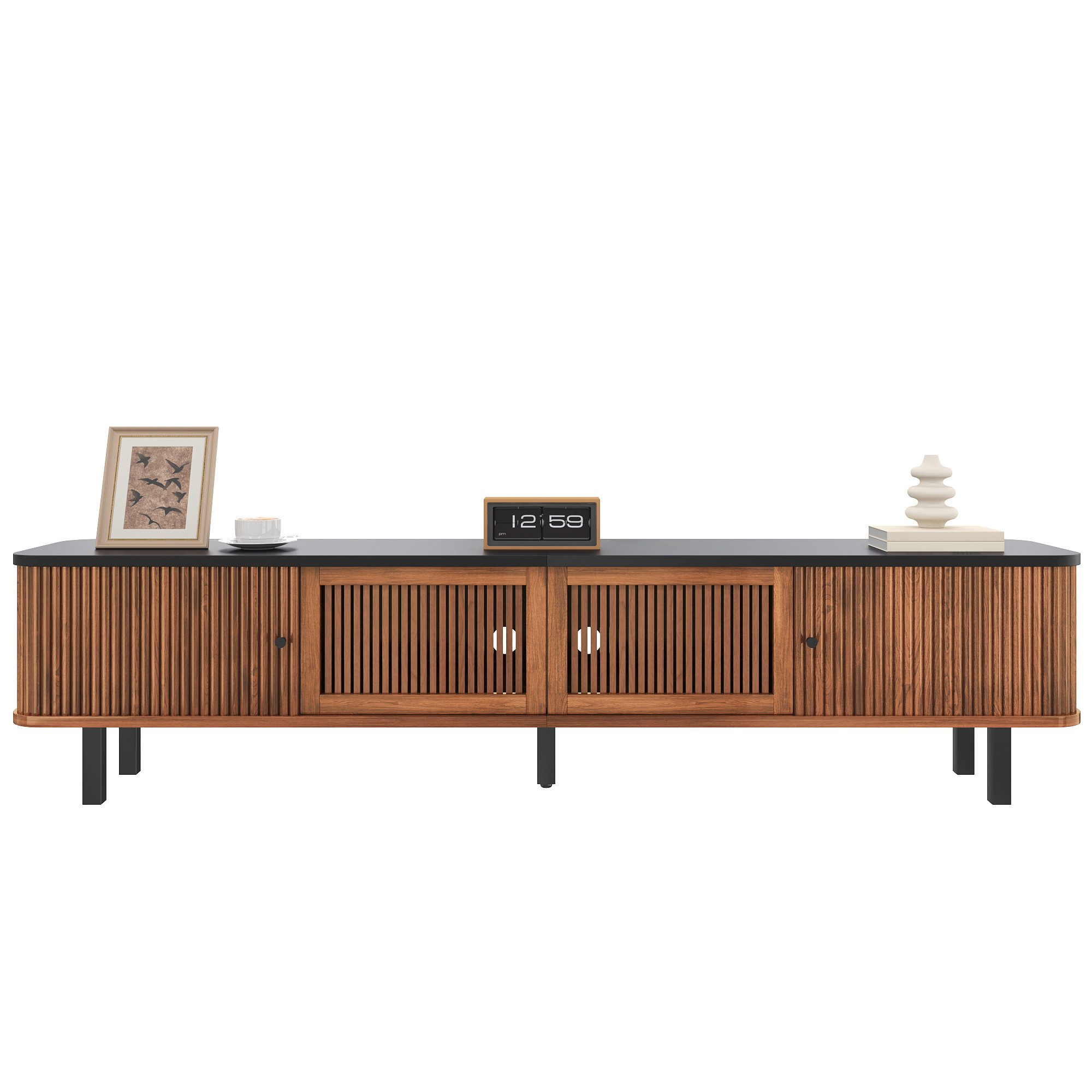Fine Life Pro TV-Schrank Lowboard / TV‑Schrank / TV‑Lowboard 190x35x45 cm für Wohnzimmer, Schlafzimmer