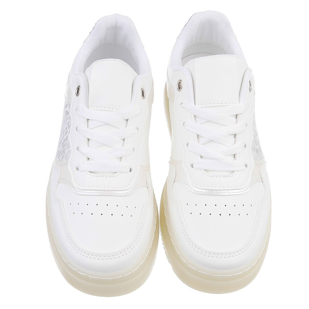 Ital-Design Damen Low-Top Freizeit Sneaker (88828173) Keilabsatz/Wedge Sneakers Low in Weiß – Bild 4 von 5