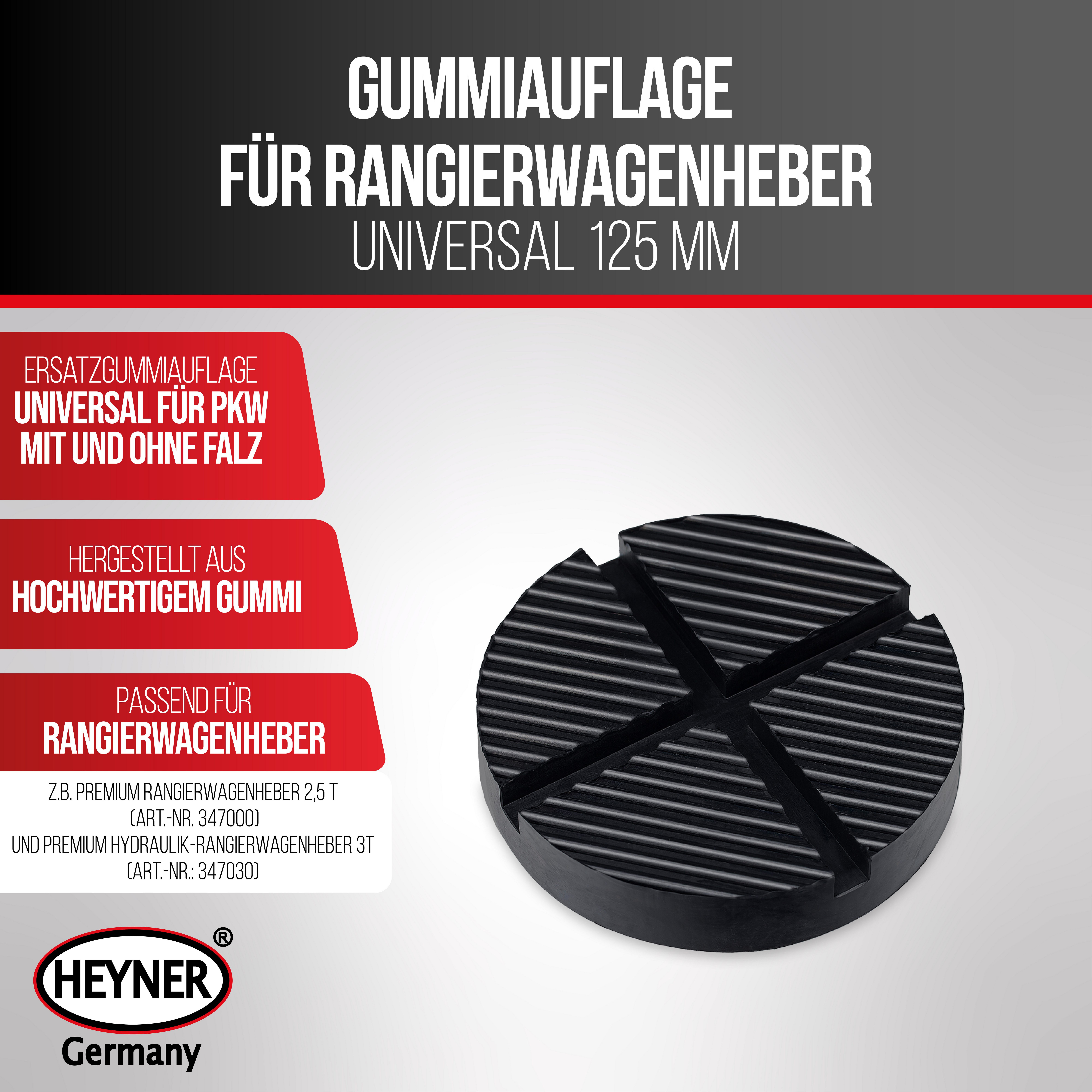 HEYNER Wagenheber Gummiauflage f. Rangierwagenheber Ersatzgummi für BMW MINI OPEL, 1-tlg.
